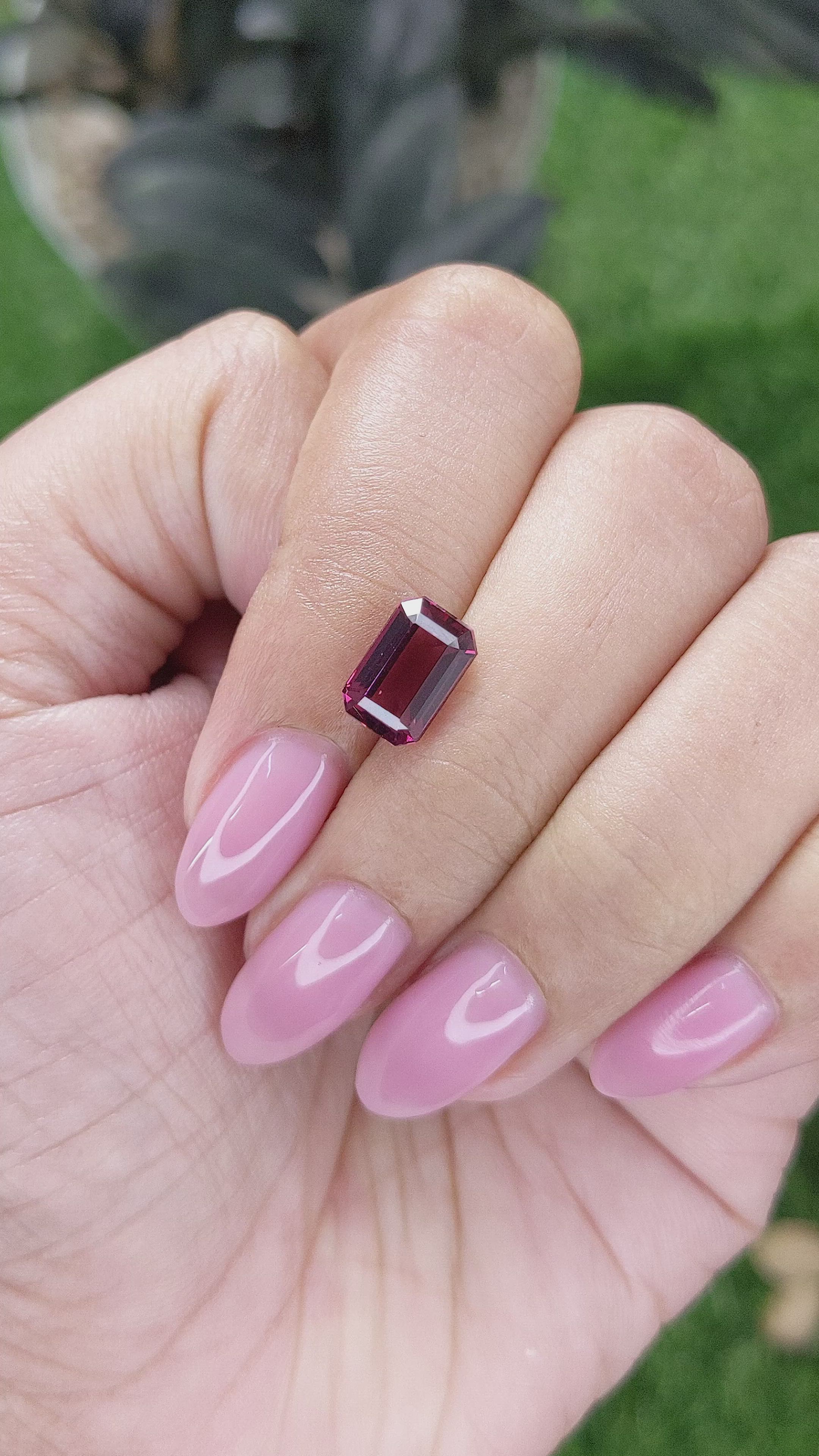 2.96 Ct. Purplish Pink Garnet from Tanzania Size Video