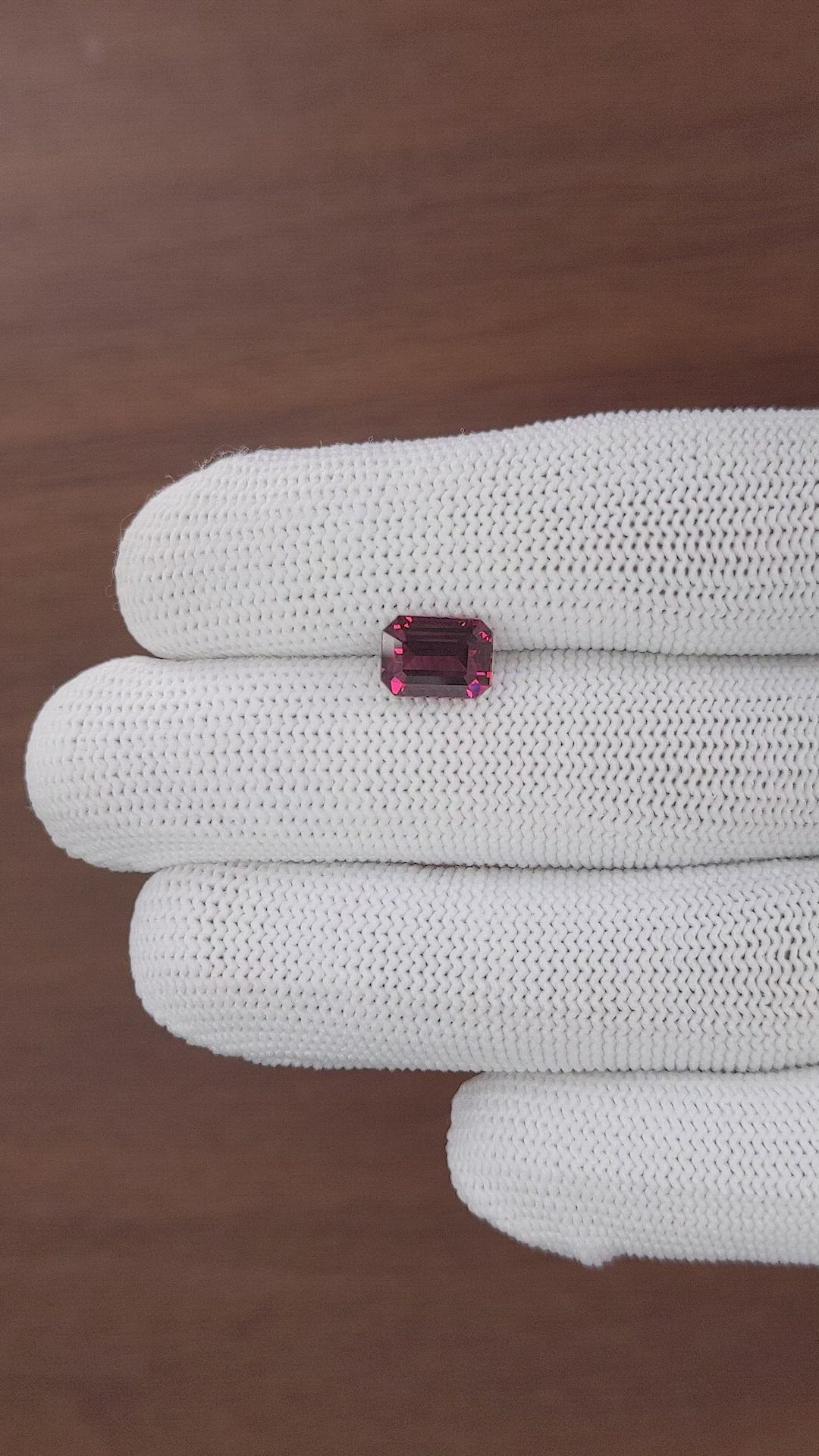 3.03 Ct. Purplish Red Garnet from Tanzania Size Video