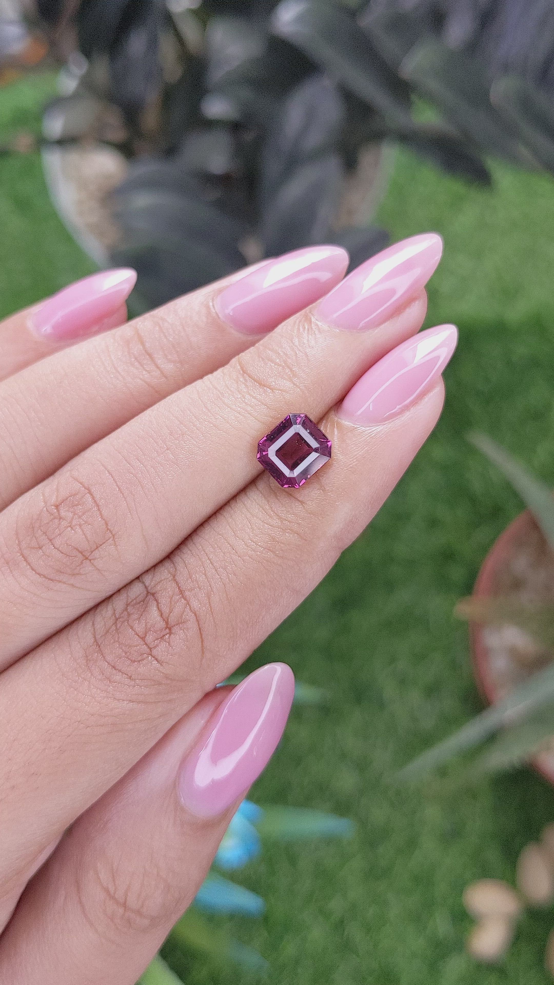 2.52 Ct. Pinkish Purple Garnet from Tanzania Size Video