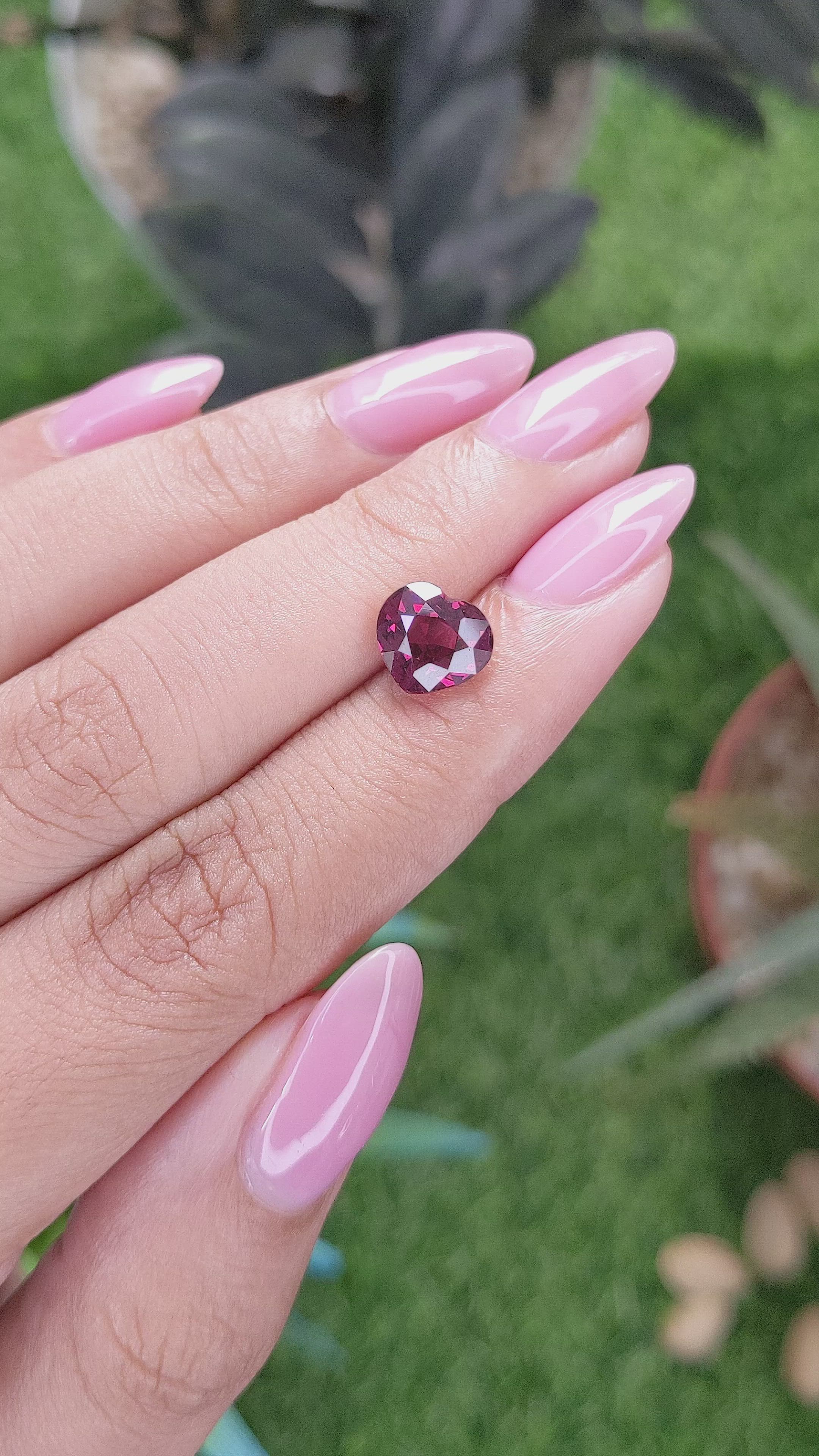 2.68 Ct. Reddish Pink Garnet from Tanzania Size Video