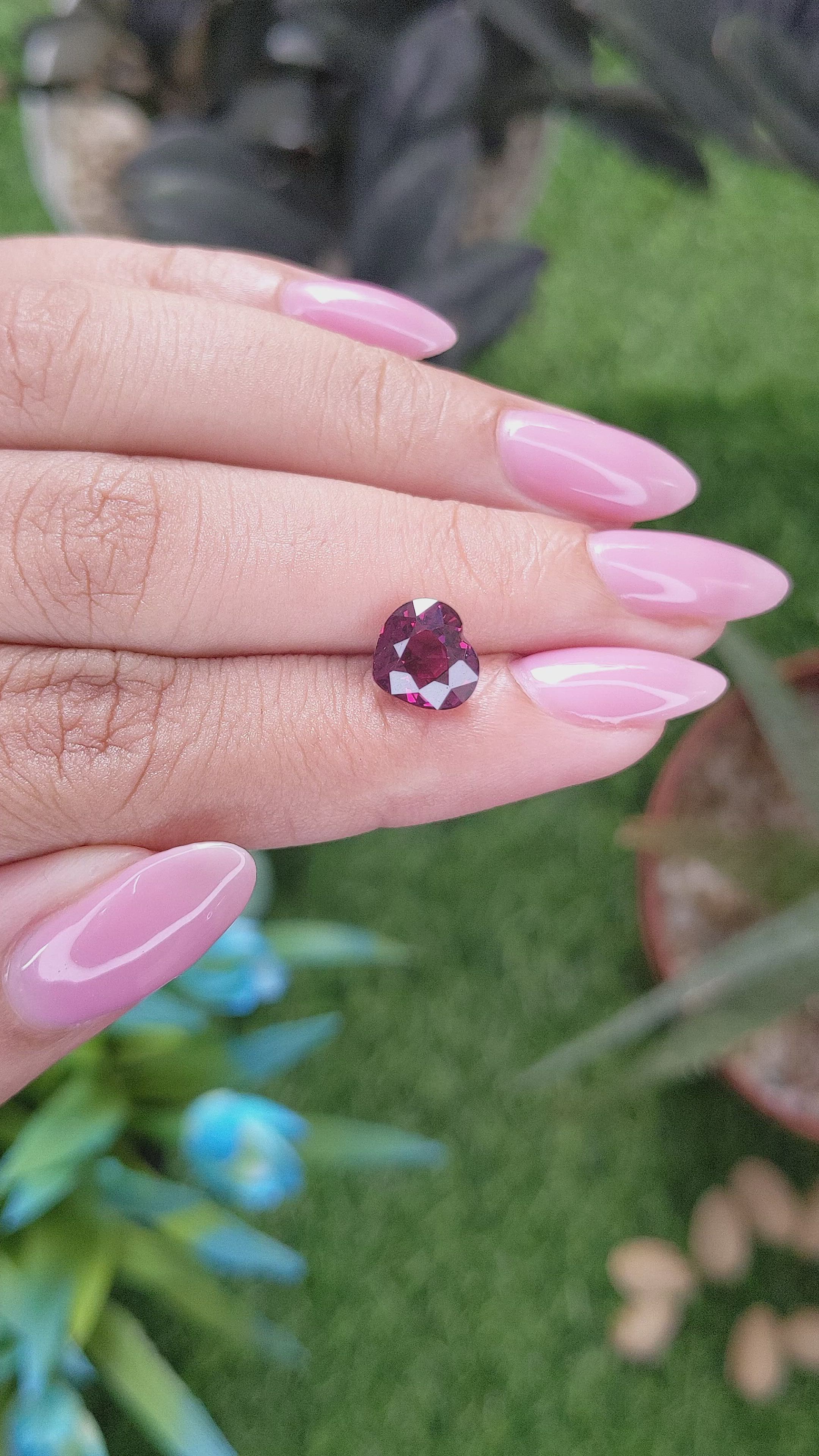 2.68 Ct. Reddish Pink Garnet from Tanzania Size Video