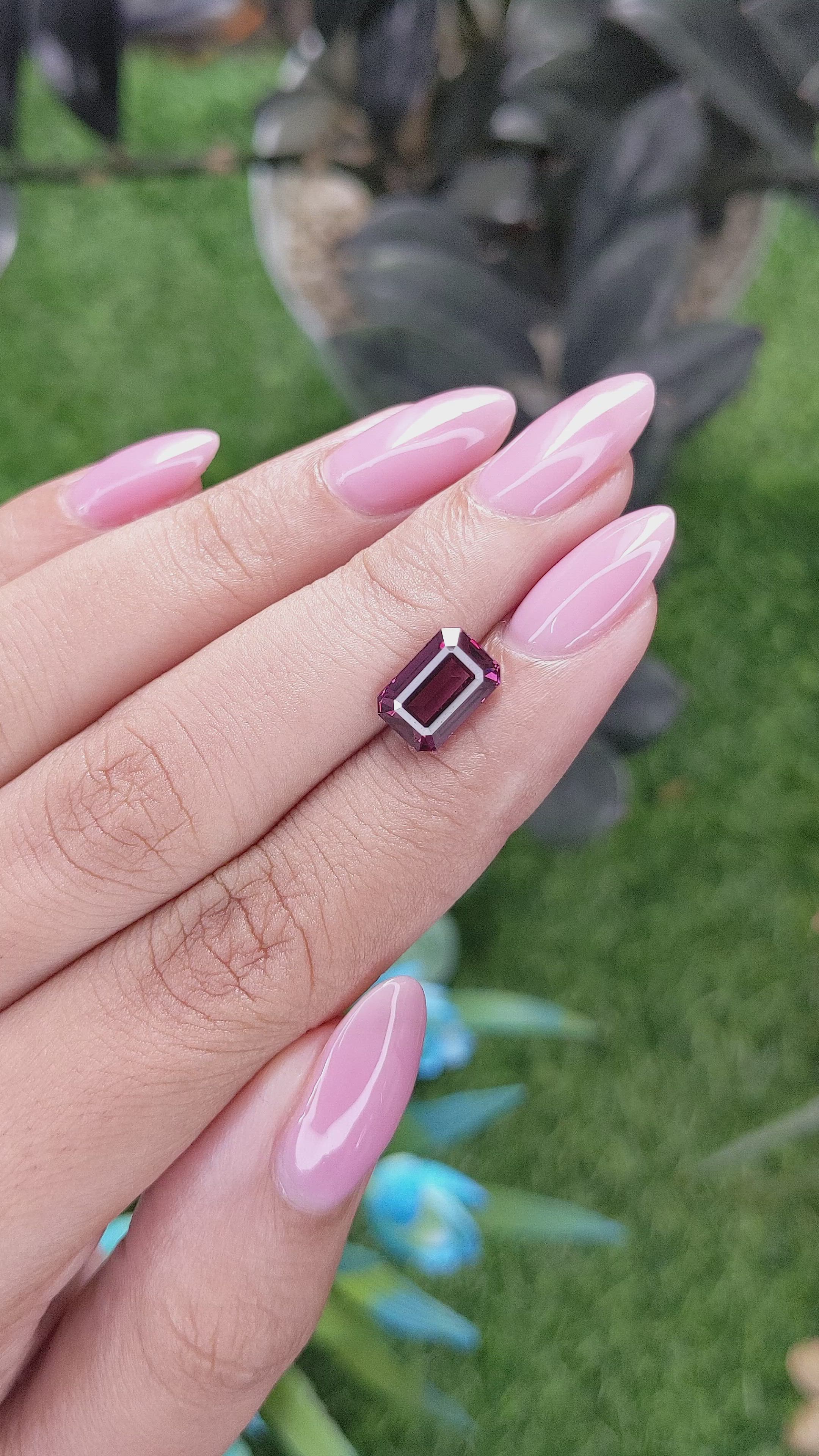 3.04 Ct. Purplish Red Garnet from Tanzania Size Video