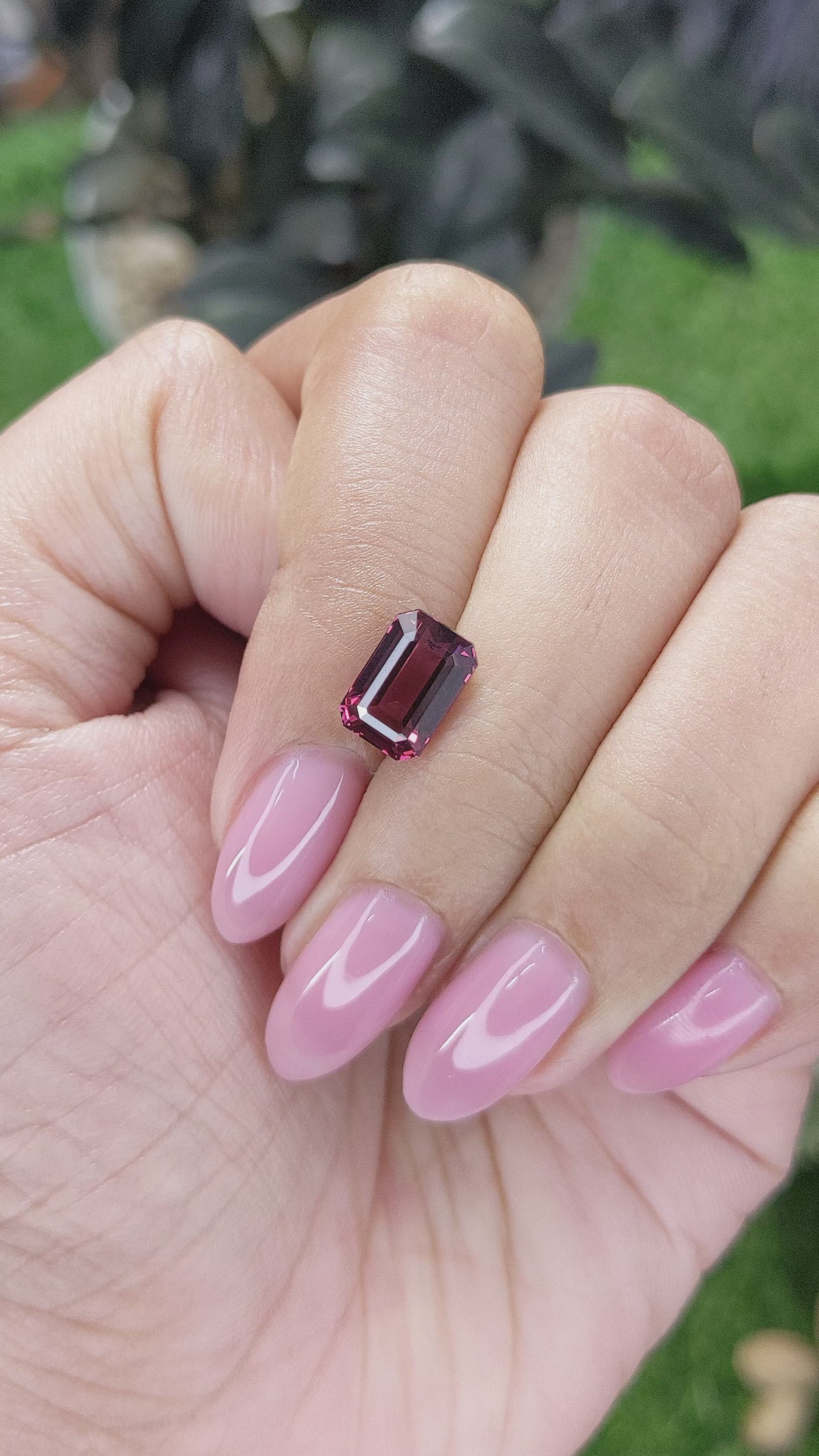3.04 Ct. Purplish Red Garnet from Tanzania Size Video