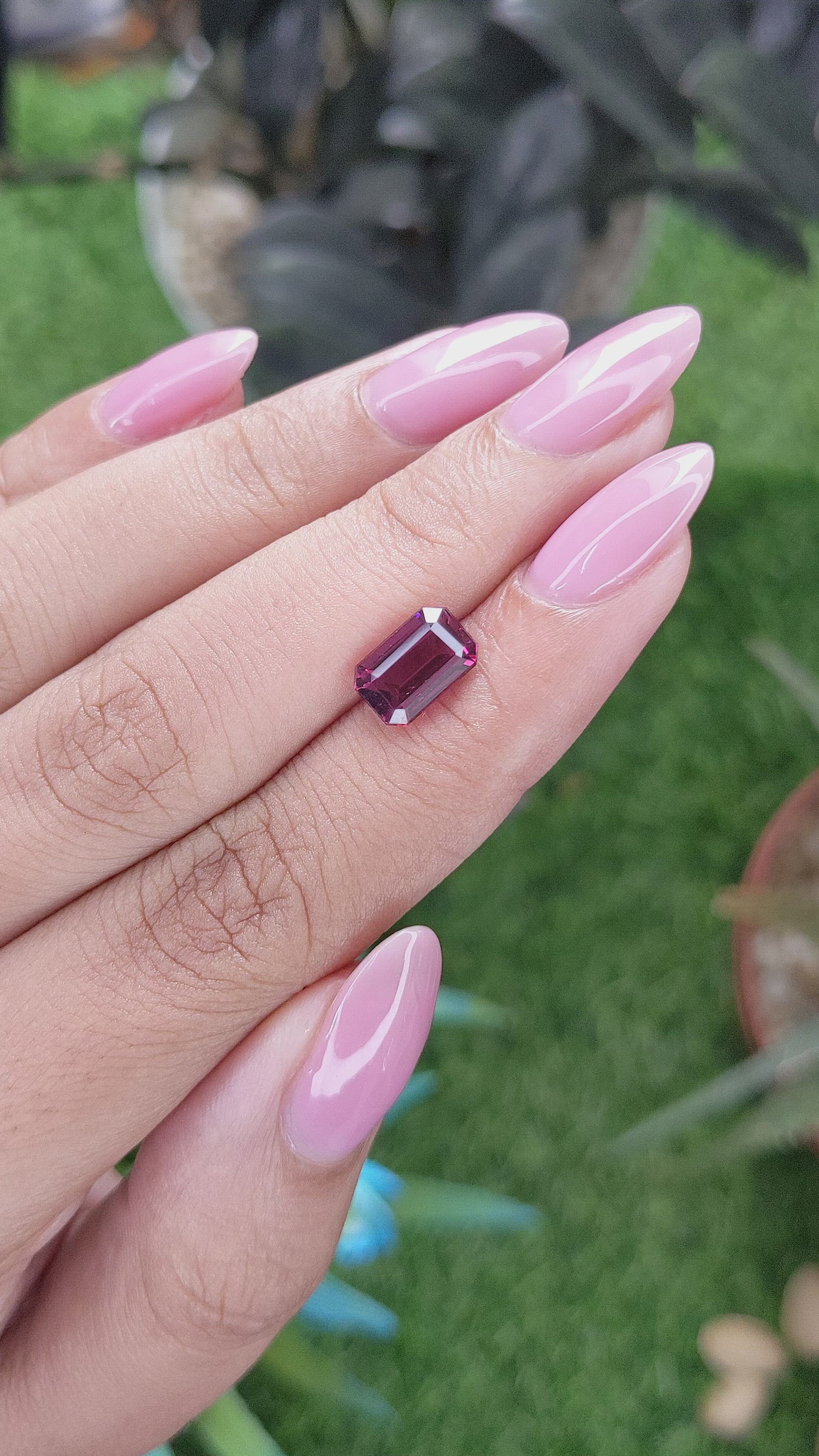 2.61 Ct. Reddish Pink Garnet from Tanzania Size Video