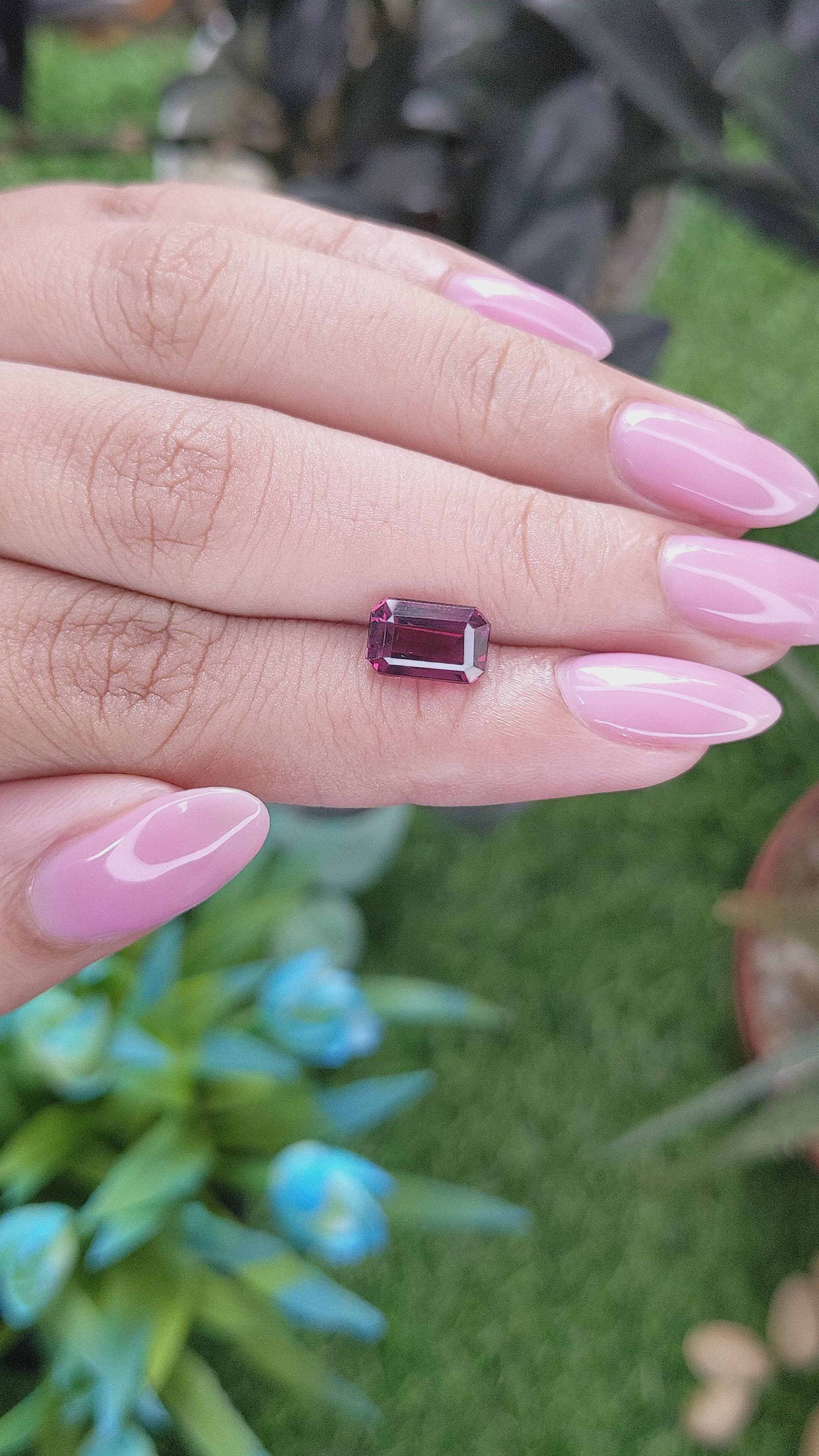 2.61 Ct. Reddish Pink Garnet from Tanzania Size Video