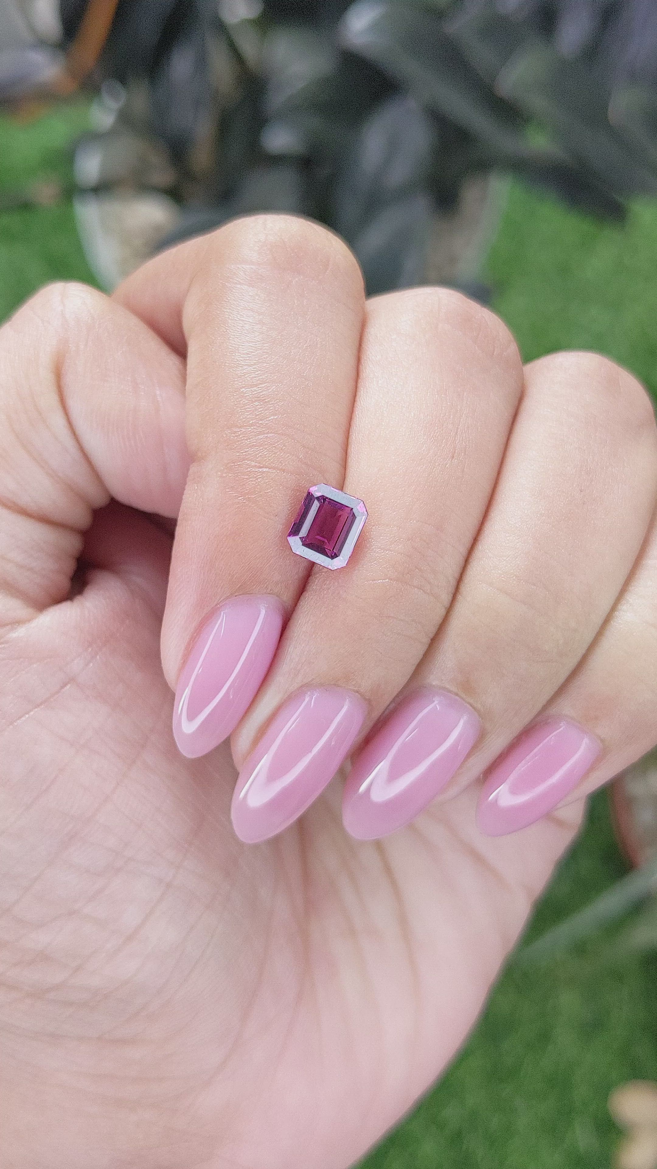 1.38 Ct. Purplish Pink Garnet from Tanzania Size Video