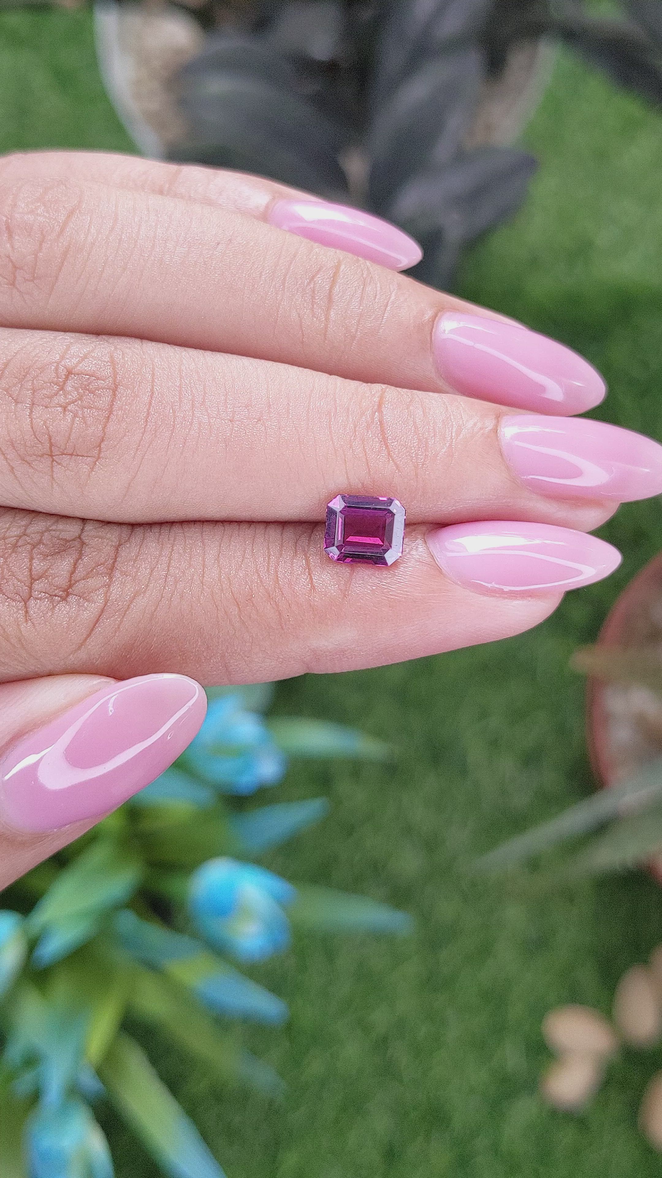 1.38 Ct. Purplish Pink Garnet from Tanzania Size Video