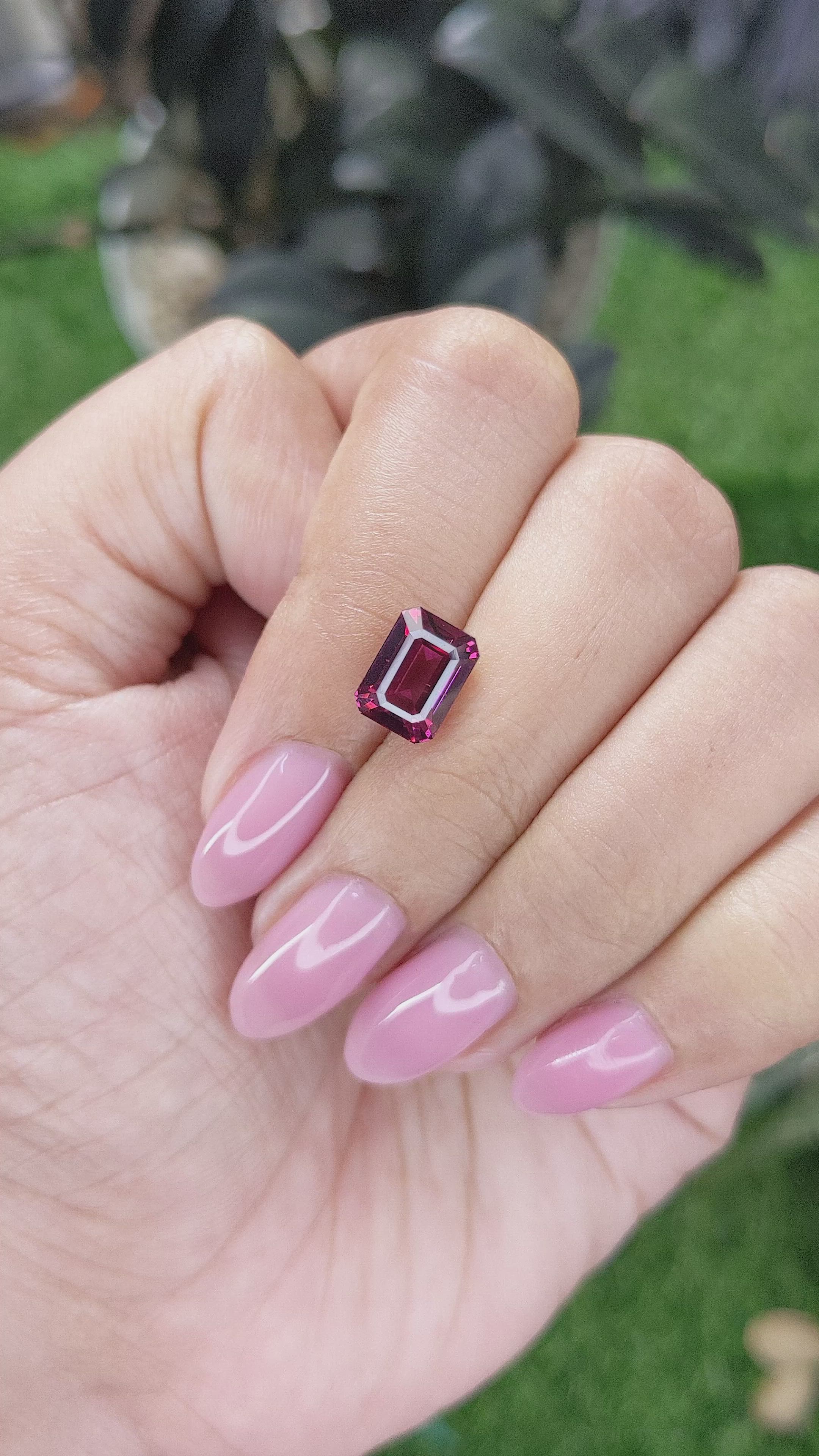 3.22 Ct. Purplish Pink Garnet from Tanzania Size Video