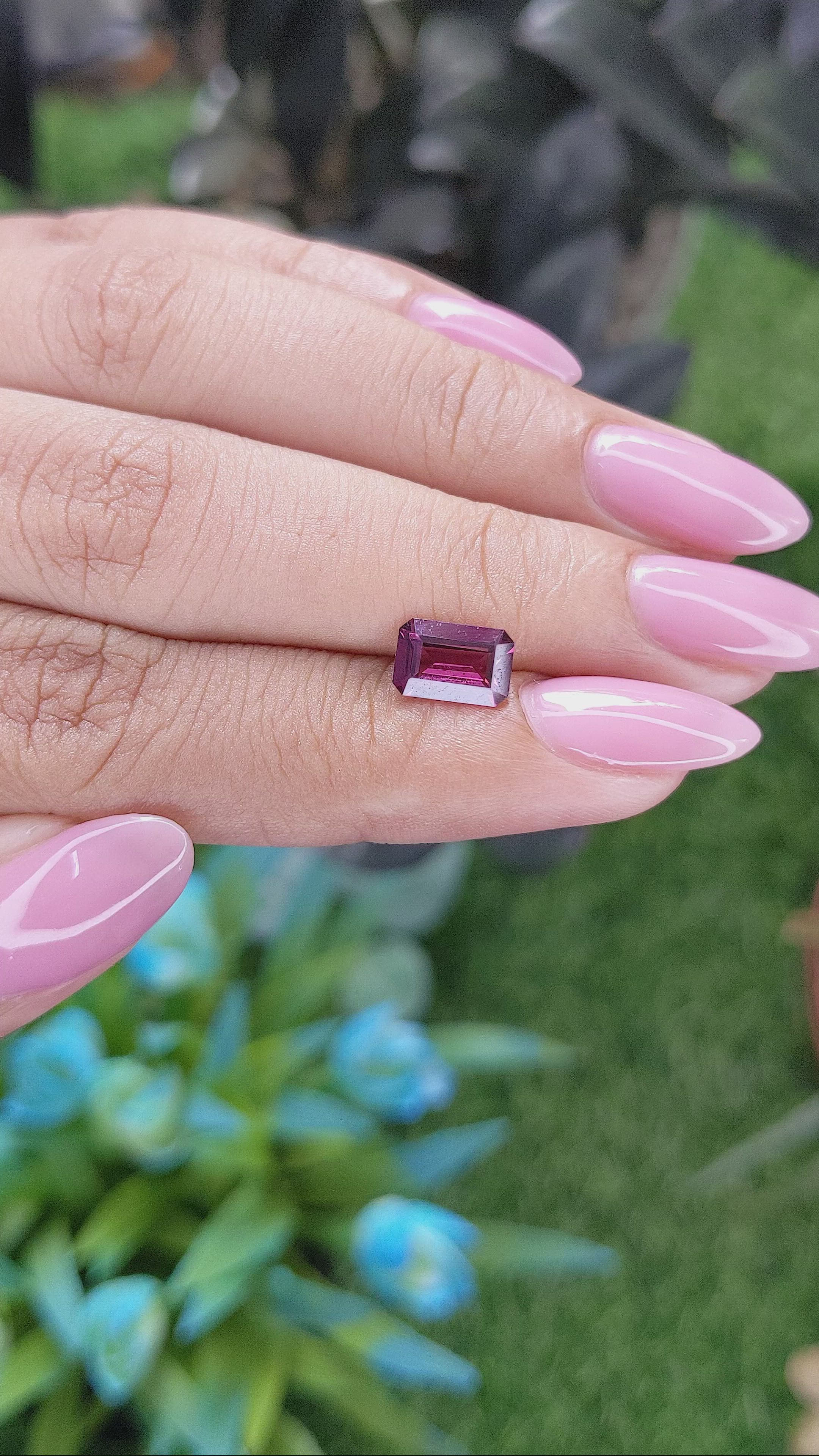 1.47 Ct. Pinkish Purple Garnet from Tanzania Size Video