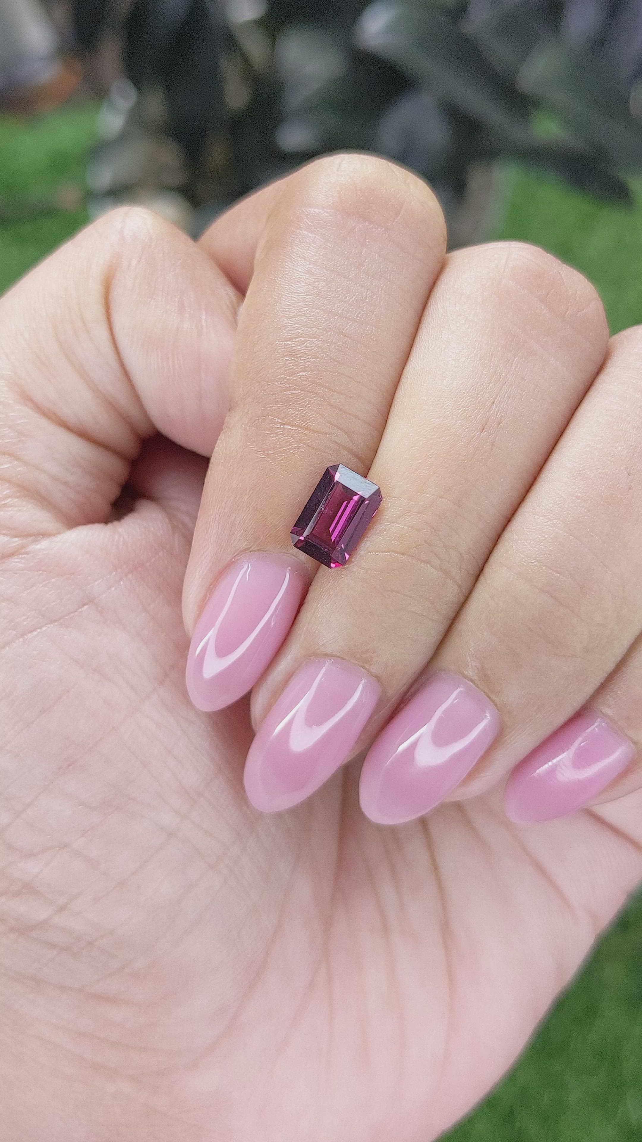 1.47 Ct. Pinkish Purple Garnet from Tanzania Size Video