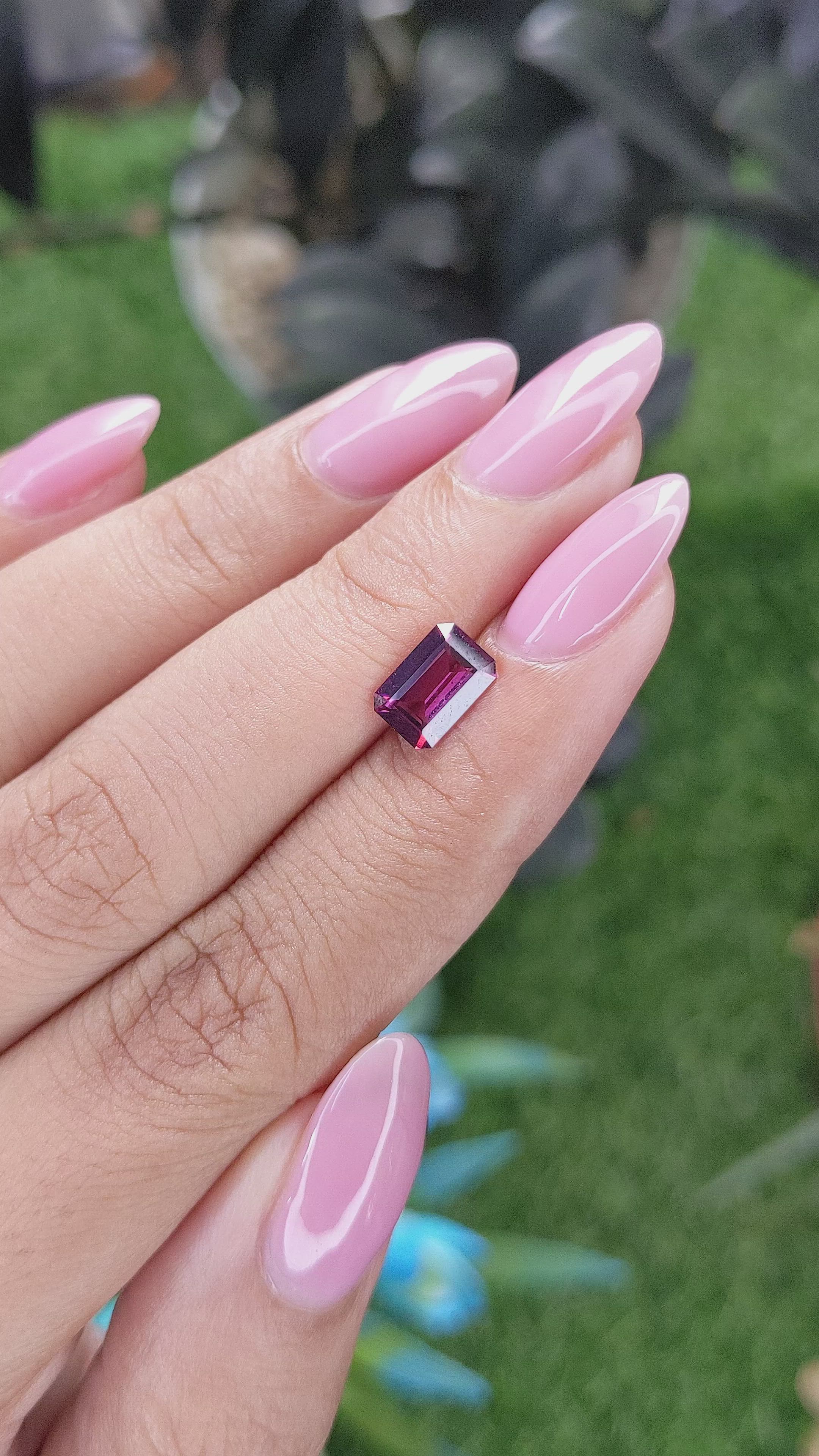 1.47 Ct. Pinkish Purple Garnet from Tanzania Size Video