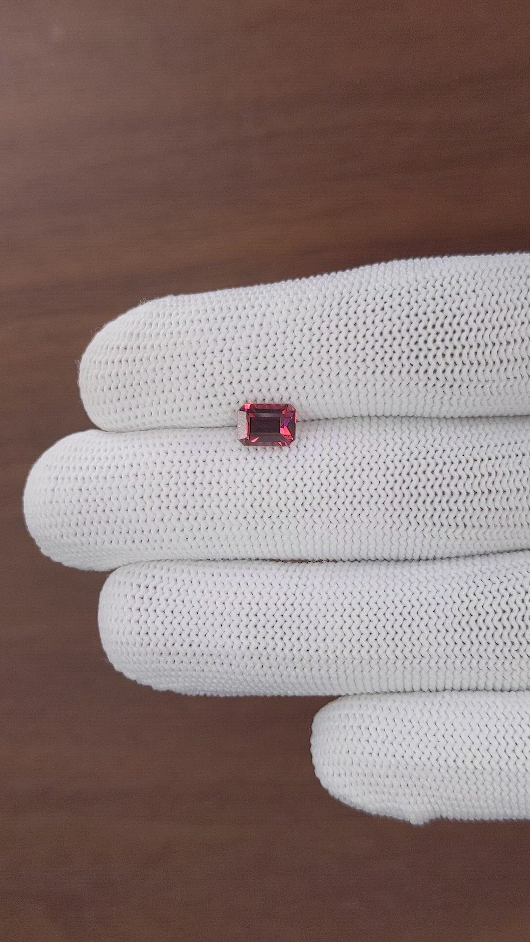 1.48 Ct. Purplish Red Garnet from Tanzania Size Video