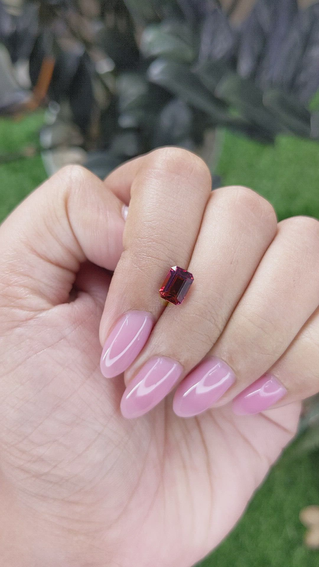 1.48 Ct. Purplish Red Garnet from Tanzania Size Video