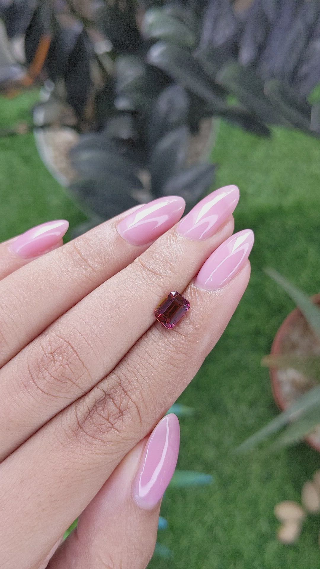 1.48 Ct. Purplish Red Garnet from Tanzania Size Video