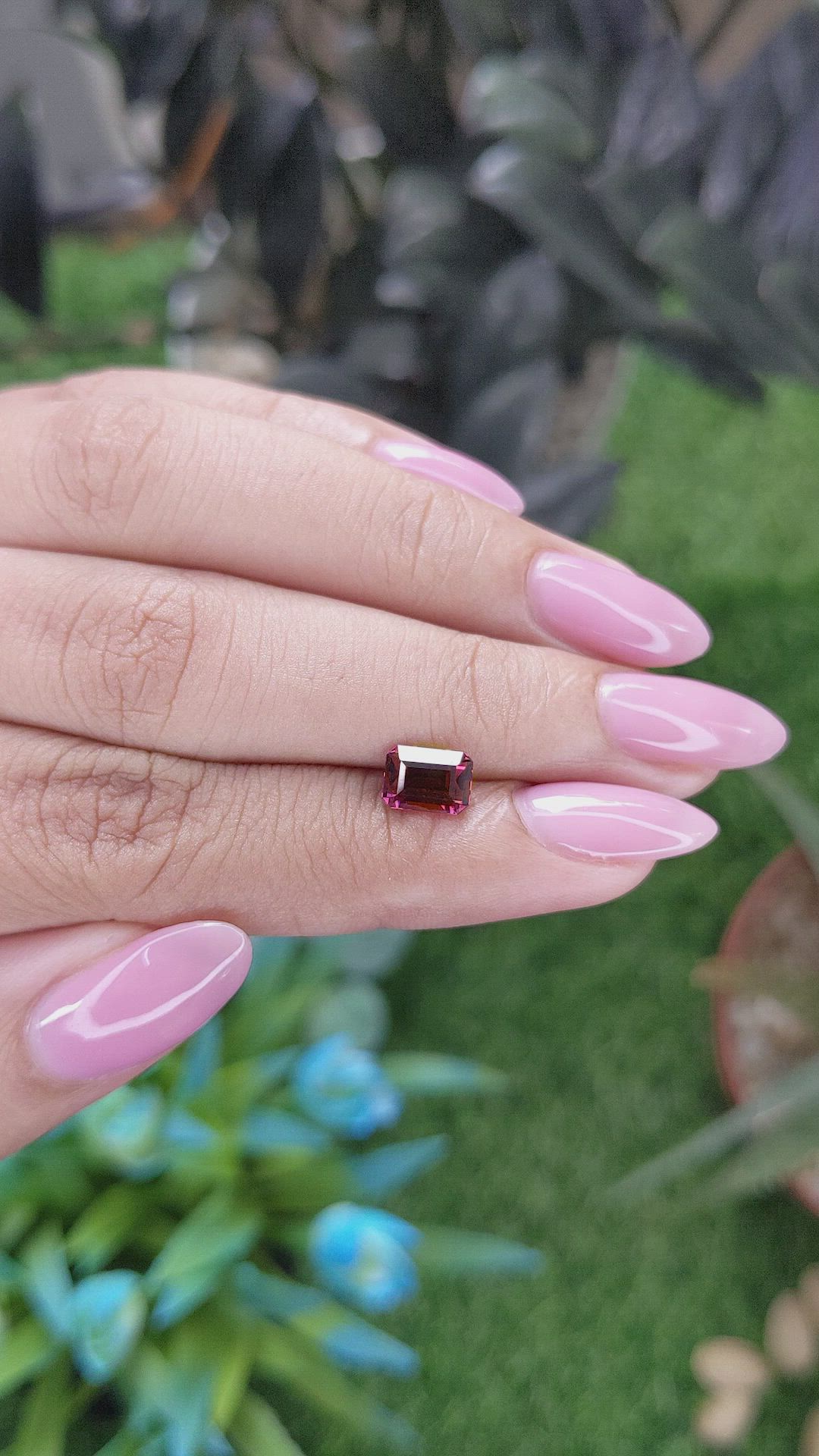 1.48 Ct. Purplish Red Garnet from Tanzania Size Video
