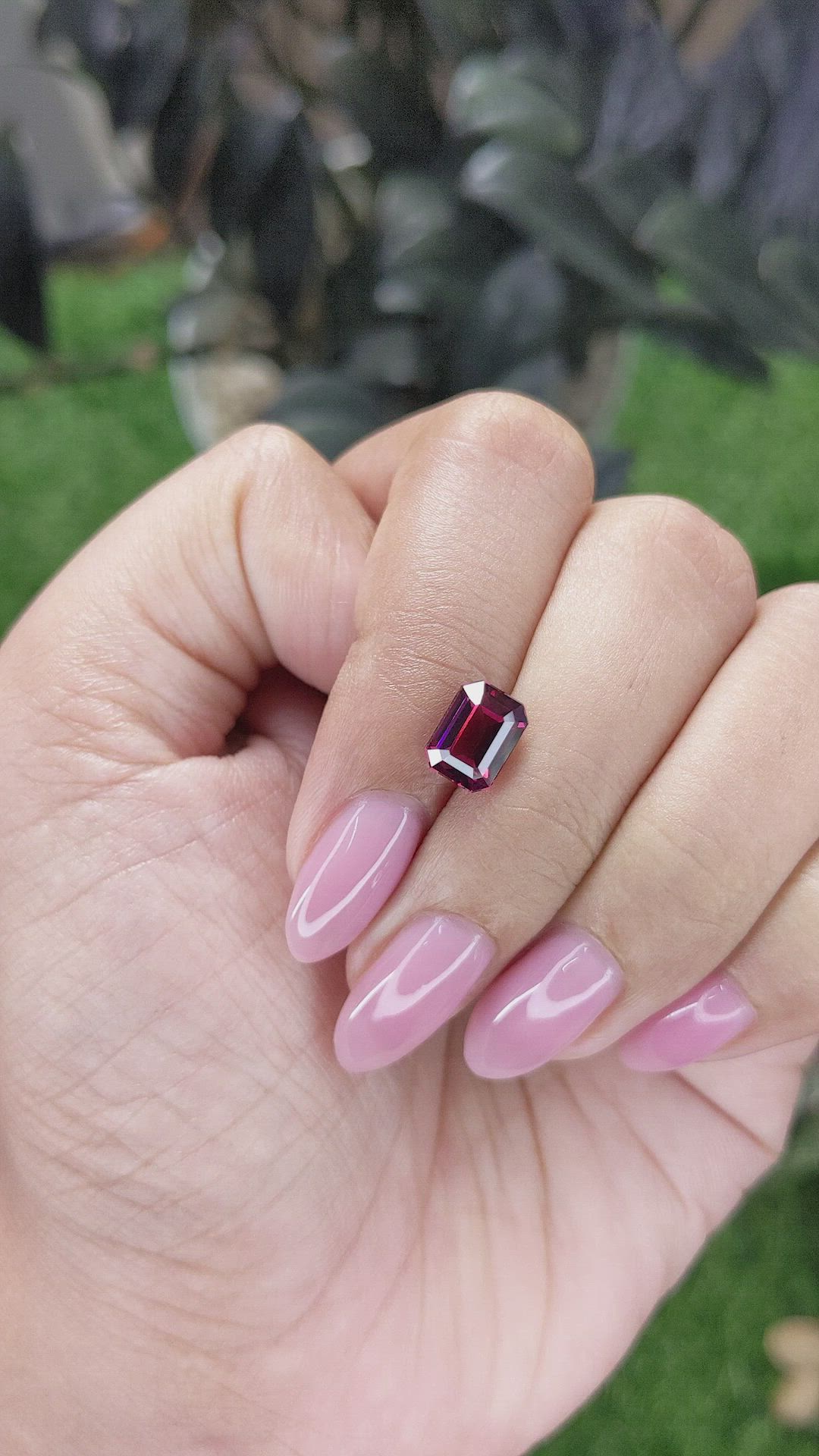 2.51 Ct. Purplish Red Garnet from Tanzania Size Video