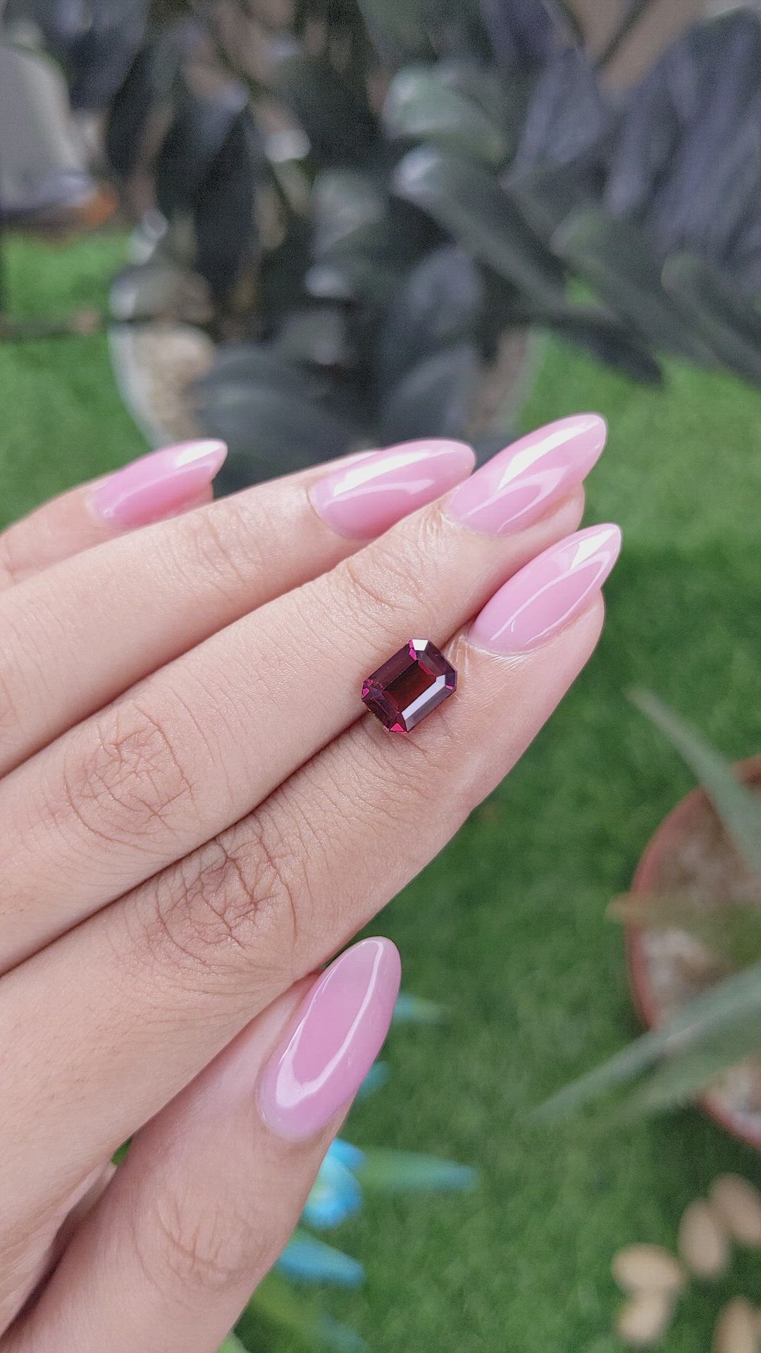 2.51 Ct. Purplish Red Garnet from Tanzania Size Video