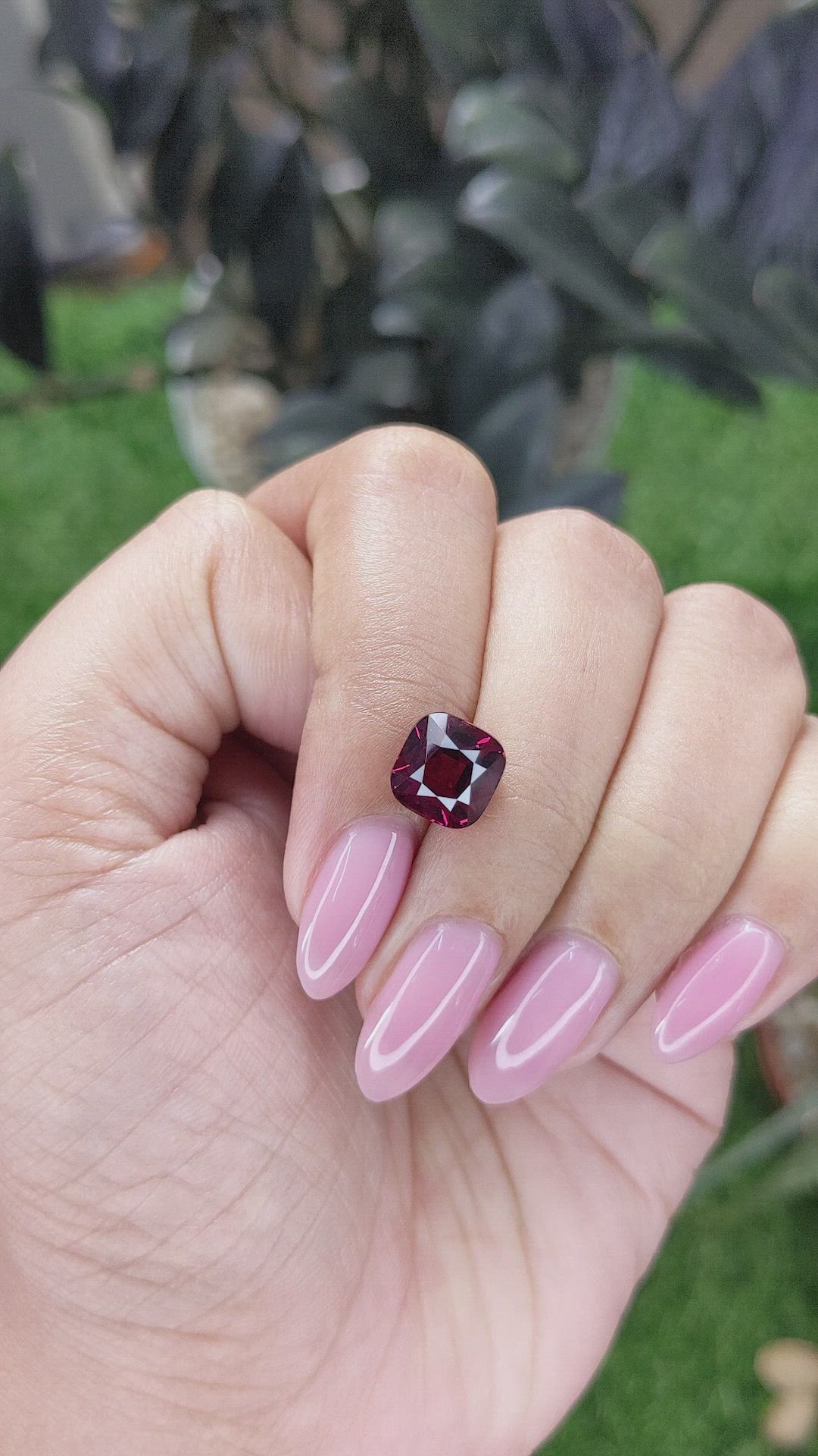 3.96 Ct. Pinkish Red Garnet from Tanzania Size Video