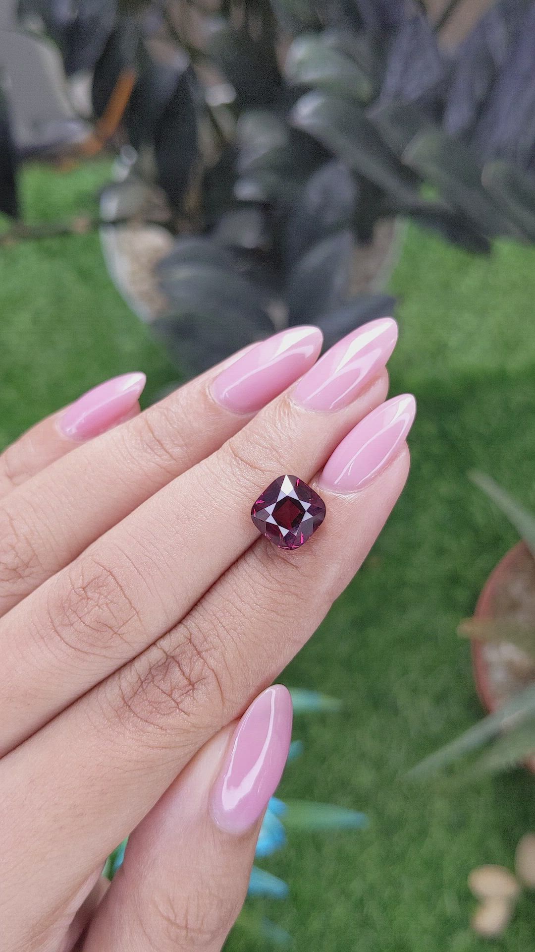 3.96 Ct. Pinkish Red Garnet from Tanzania Size Video