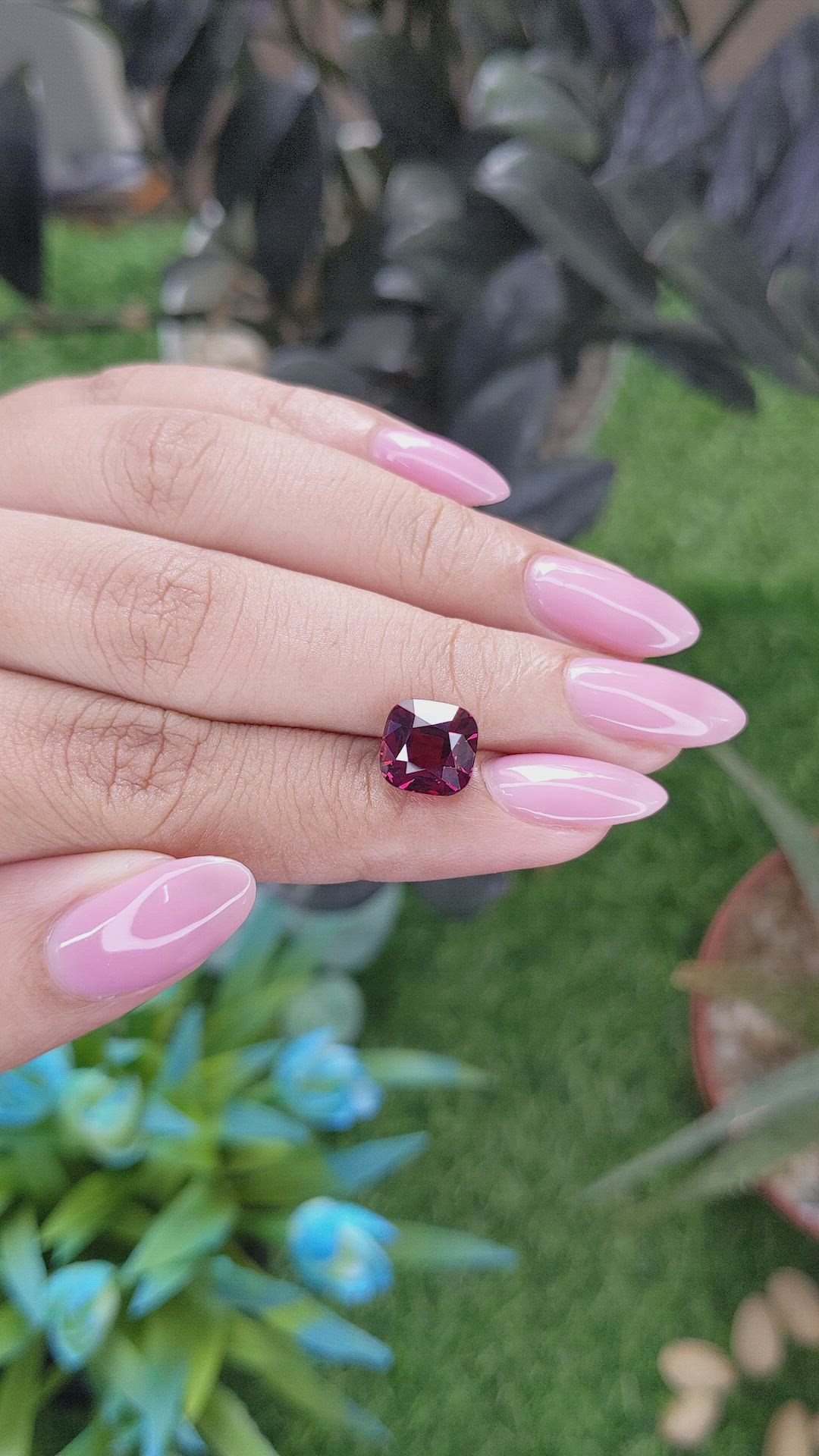 3.96 Ct. Pinkish Red Garnet from Tanzania Size Video