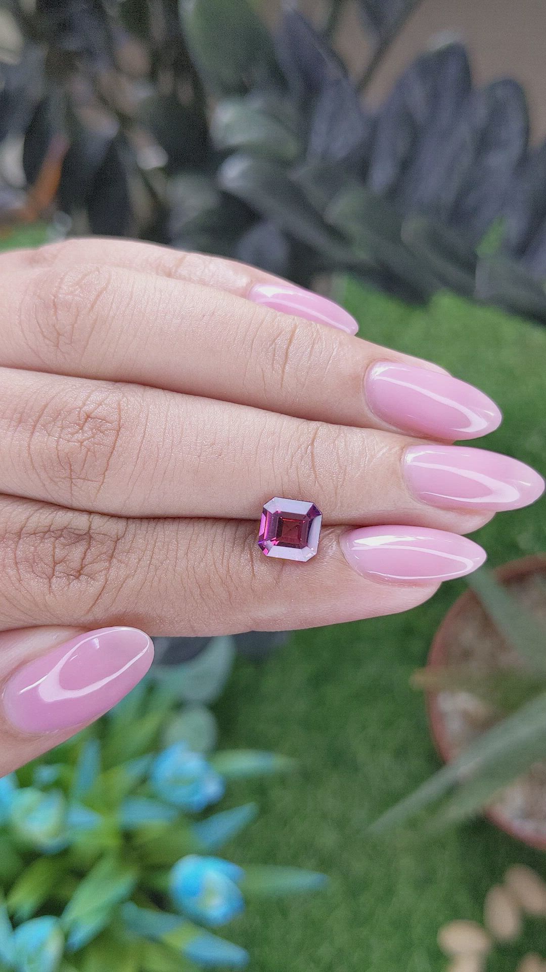 1.90 Ct. Purplish Pink Garnet from Tanzania Size Video