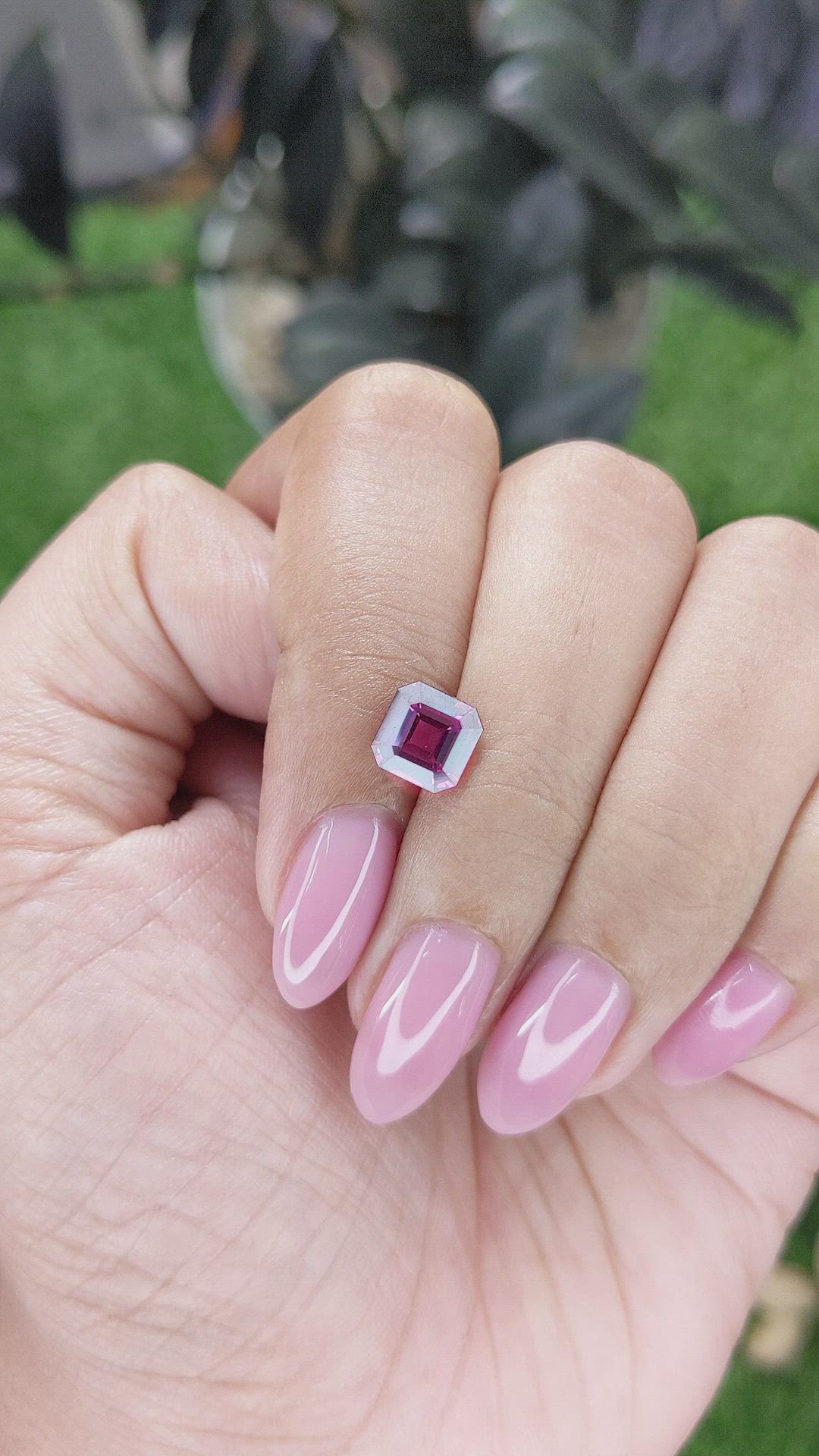 1.90 Ct. Purplish Pink Garnet from Tanzania Size Video