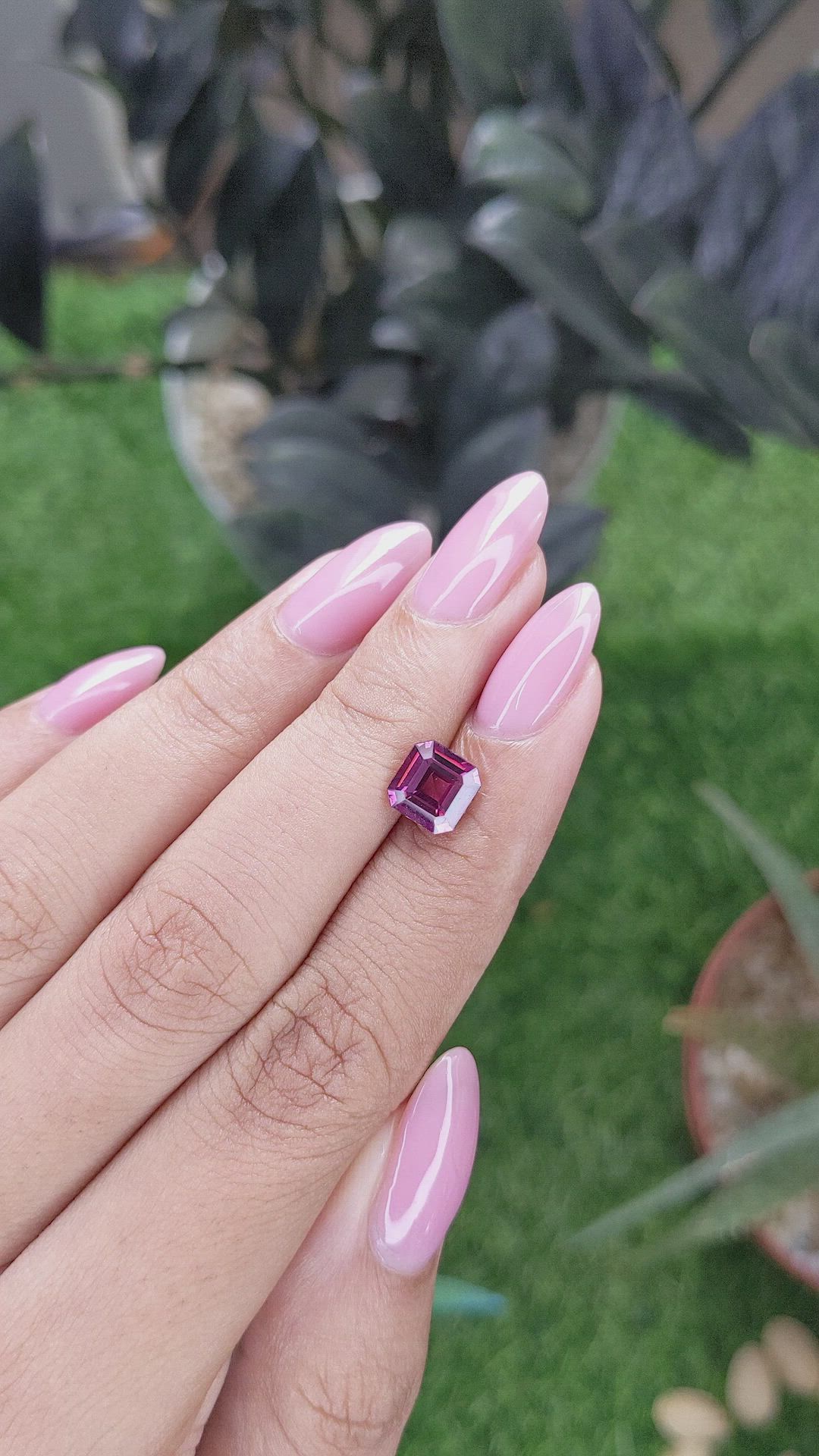 1.90 Ct. Purplish Pink Garnet from Tanzania Size Video