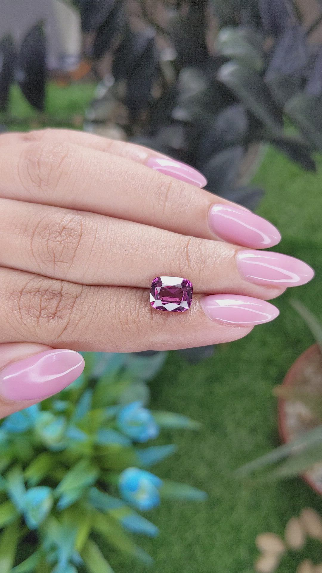 2.85 Ct. Pinkish Purple Garnet from Tanzania Size Video