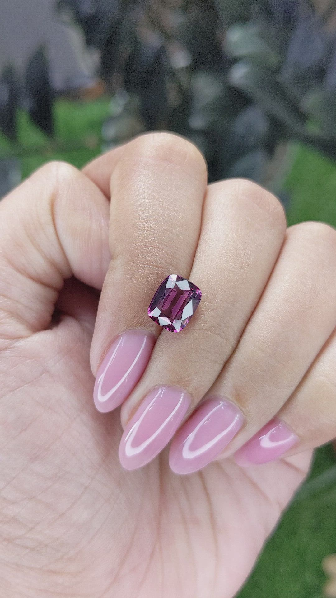 2.85 Ct. Pinkish Purple Garnet from Tanzania Size Video