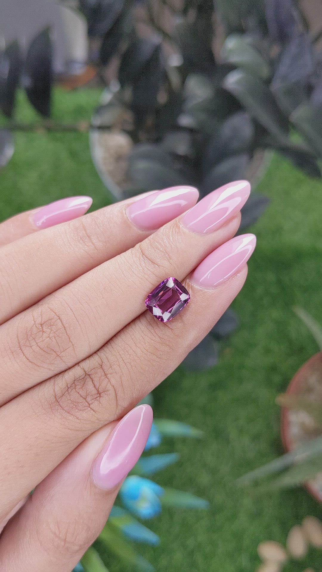 2.85 Ct. Pinkish Purple Garnet from Tanzania Size Video