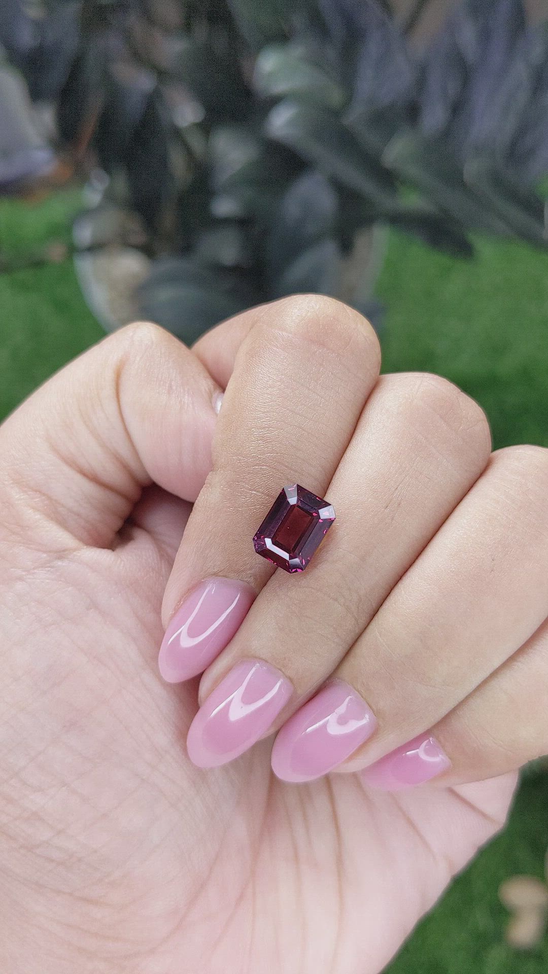 3.19 Ct. Reddish Purple Garnet from Tanzania Size Video