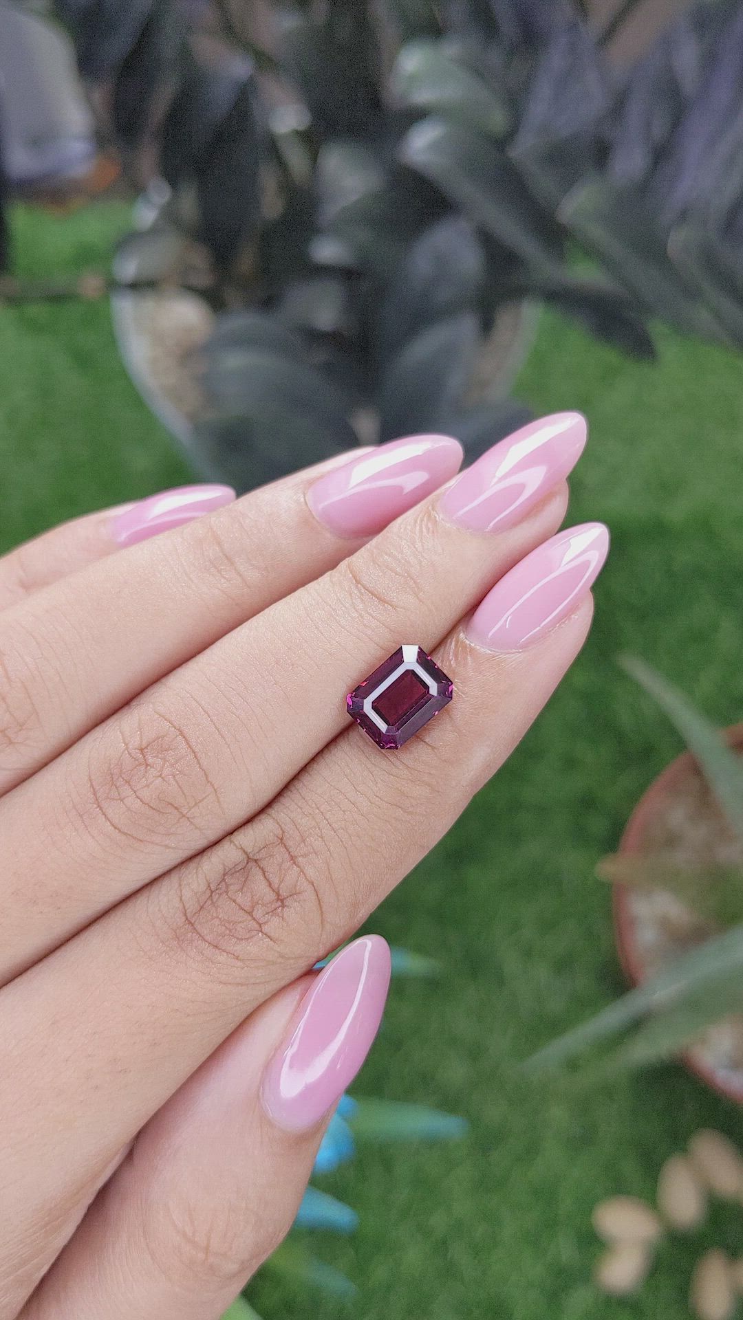 3.19 Ct. Reddish Purple Garnet from Tanzania Size Video