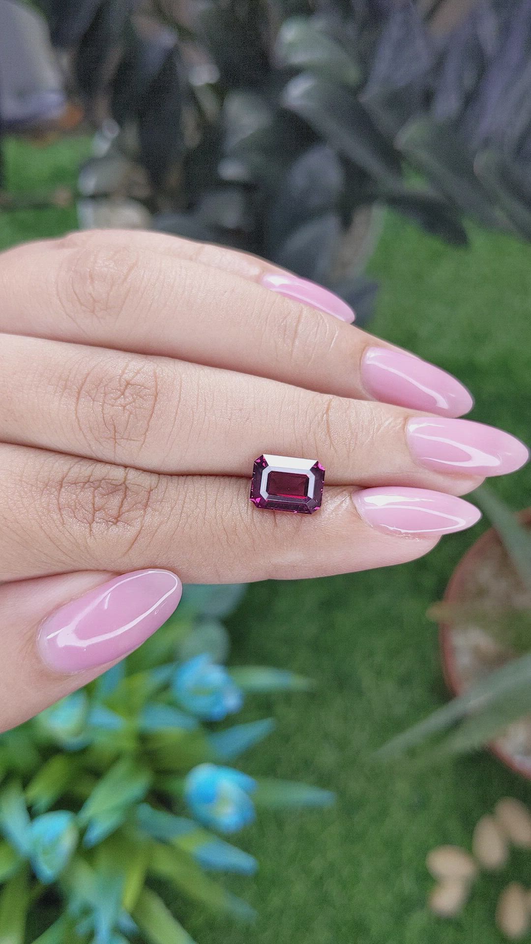 3.19 Ct. Reddish Purple Garnet from Tanzania Size Video