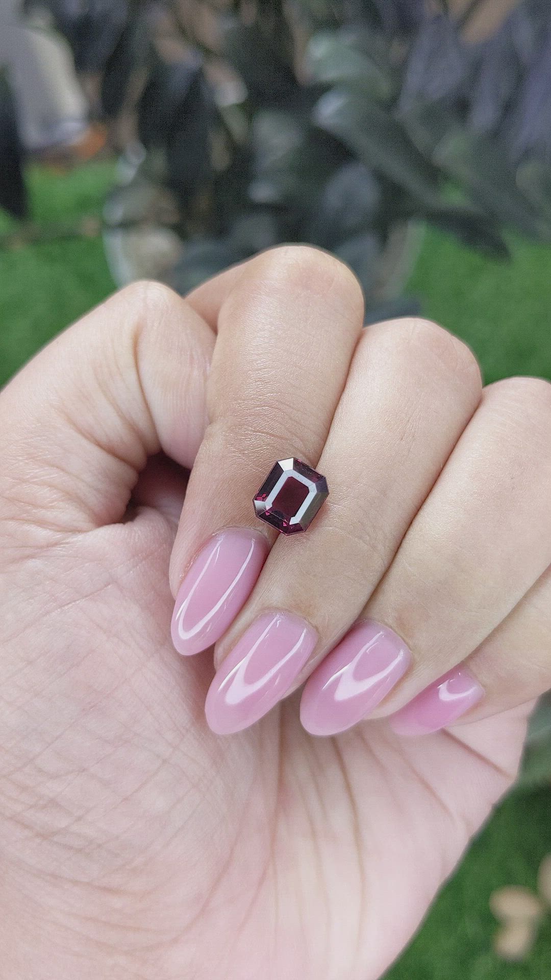 2.87 Ct. Purplish Pink Garnet from Tanzania Size Video
