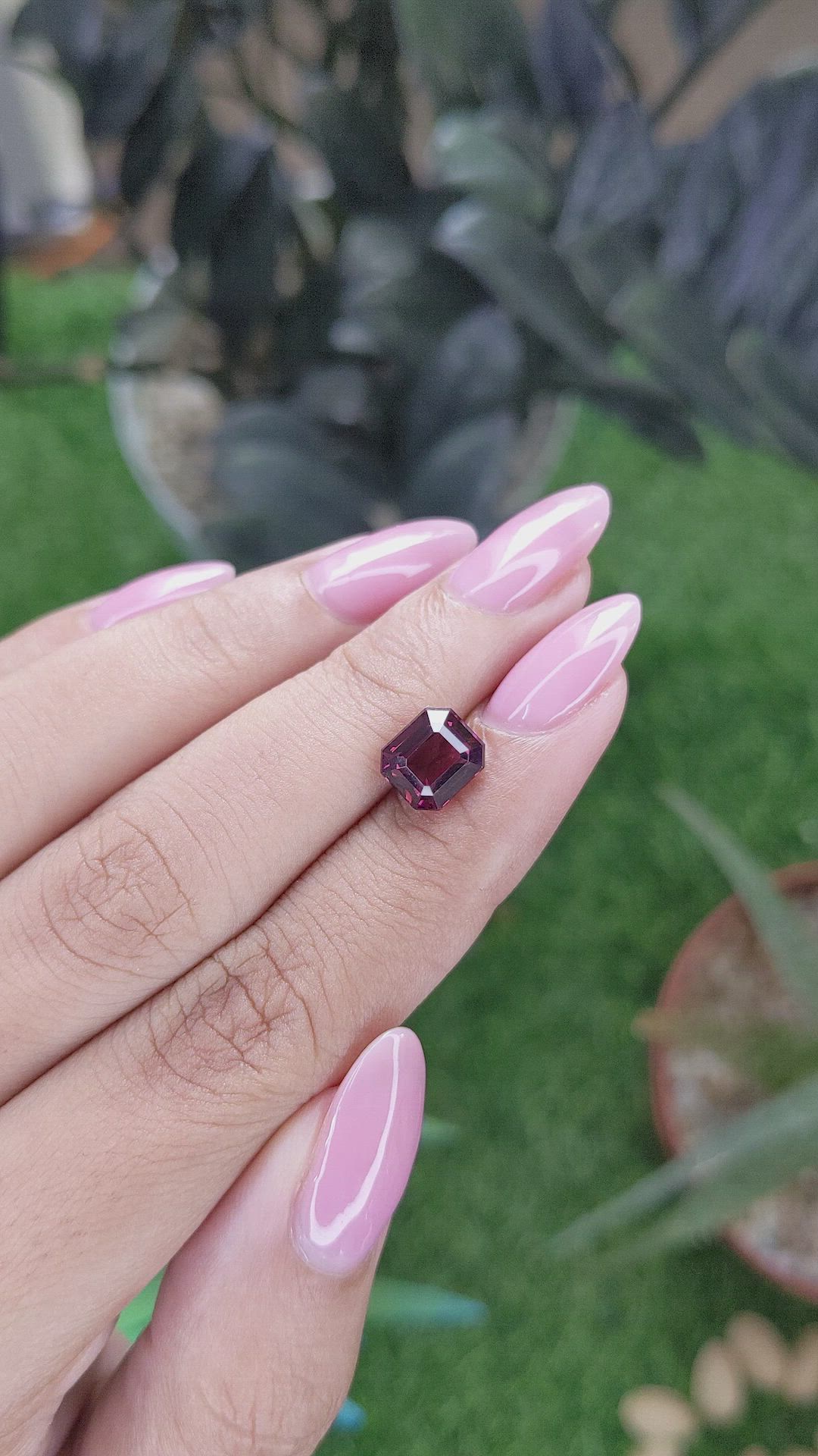 2.87 Ct. Purplish Pink Garnet from Tanzania Size Video