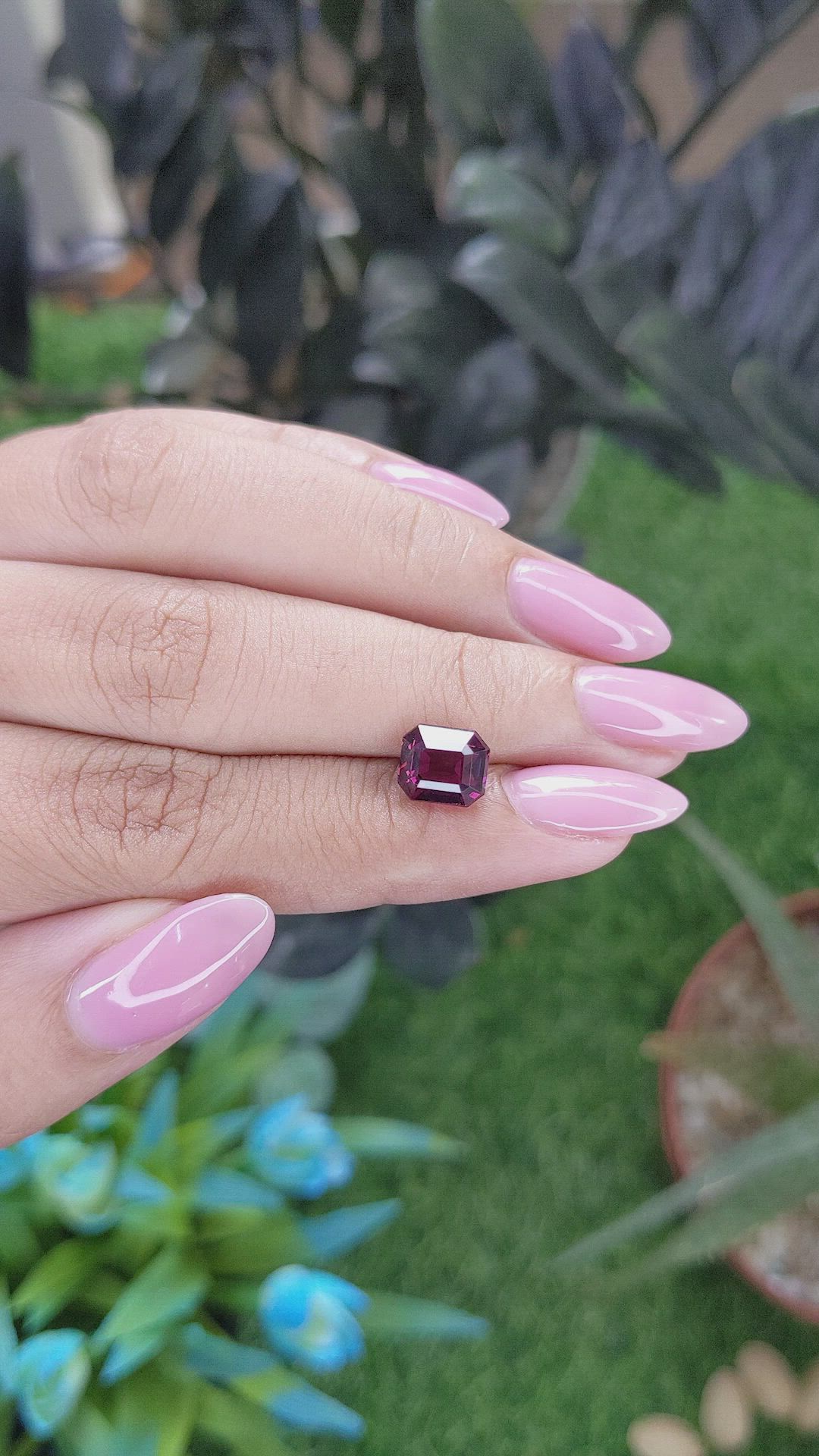 2.87 Ct. Purplish Pink Garnet from Tanzania Size Video