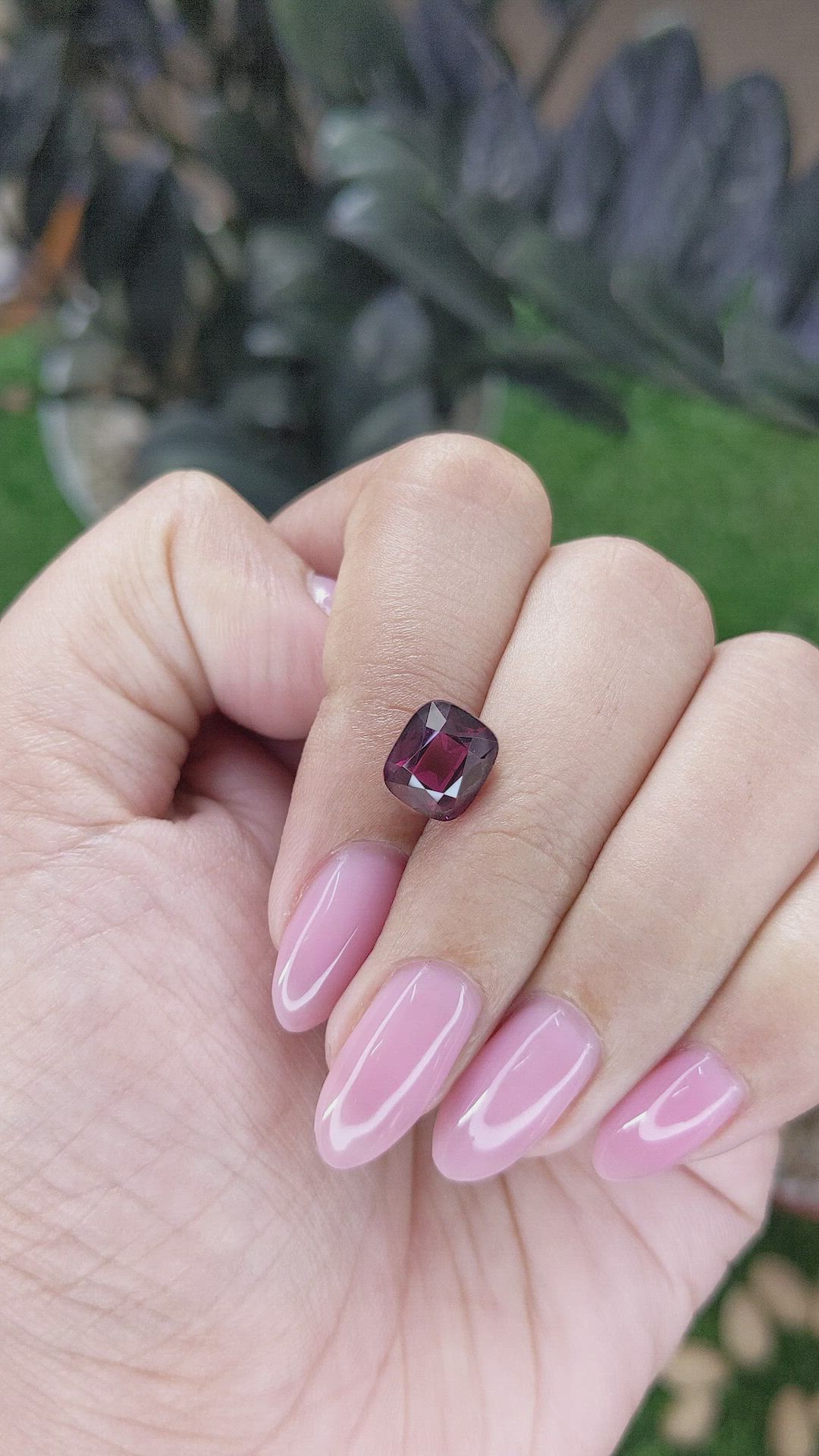 3.70 Ct. Purplish Pink Garnet from Tanzania Size Video