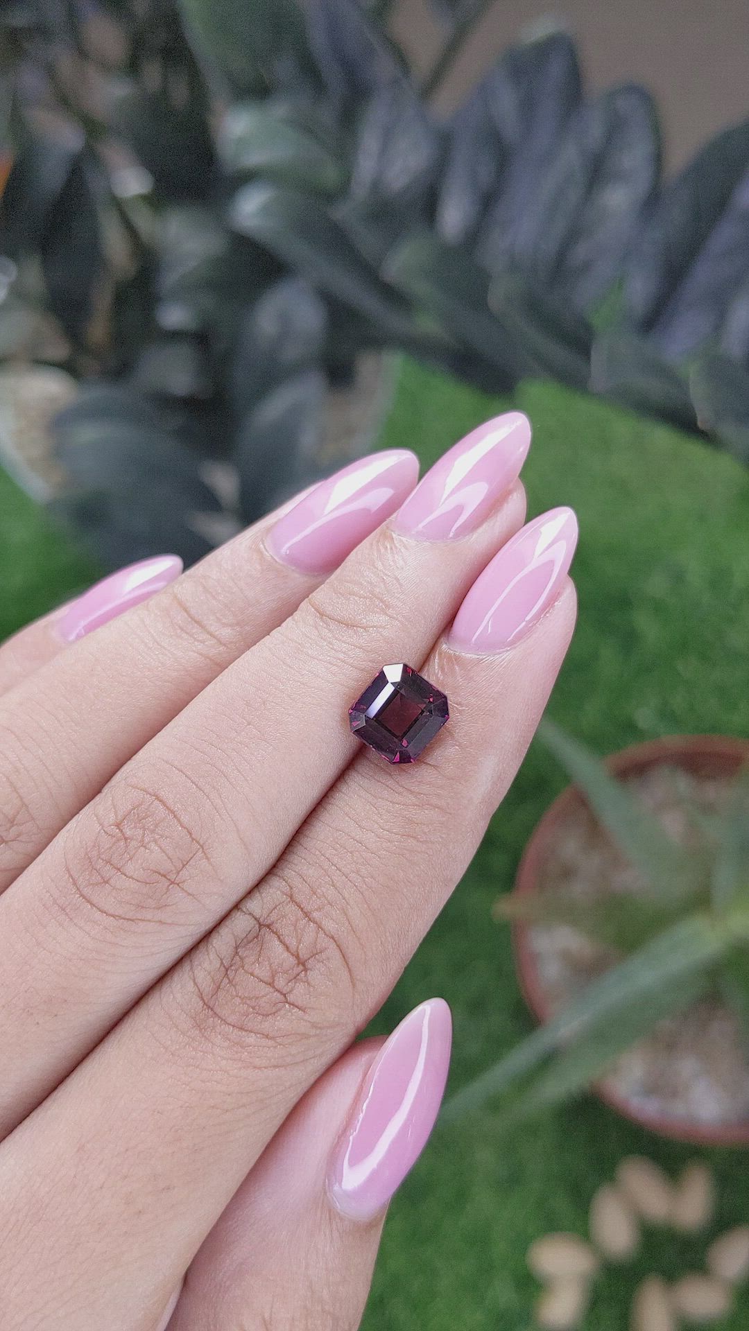 2.87 Ct. Purplish Pink Garnet from Tanzania Size Video