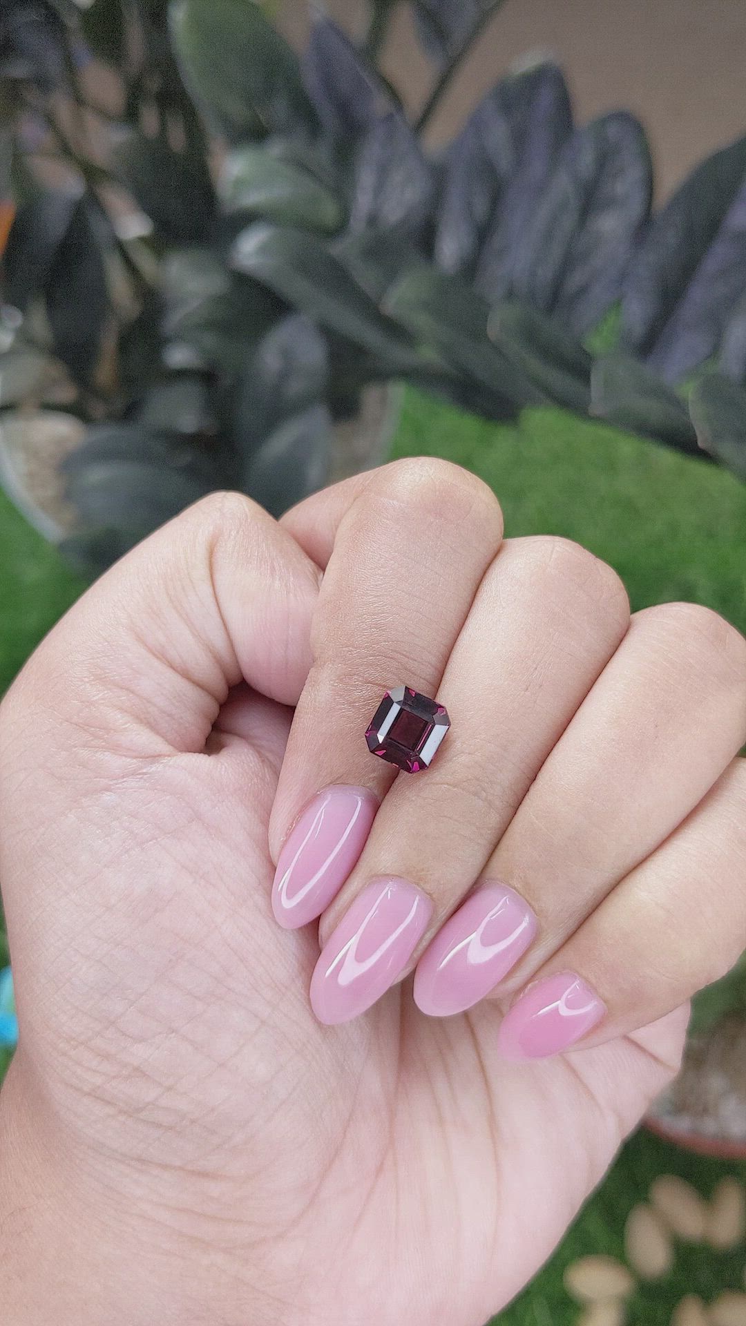 2.87 Ct. Purplish Pink Garnet from Tanzania Size Video