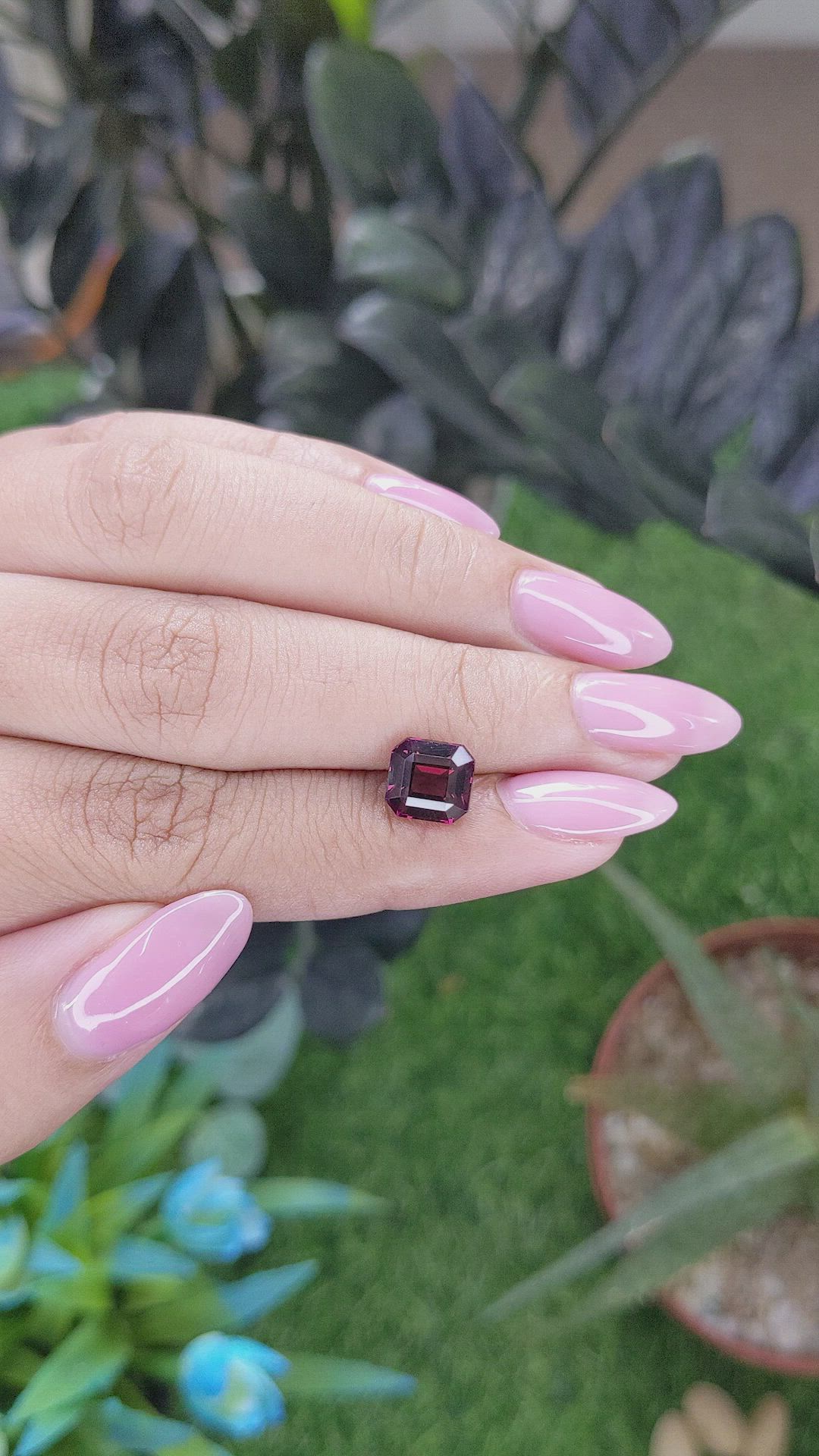 2.87 Ct. Purplish Pink Garnet from Tanzania Size Video