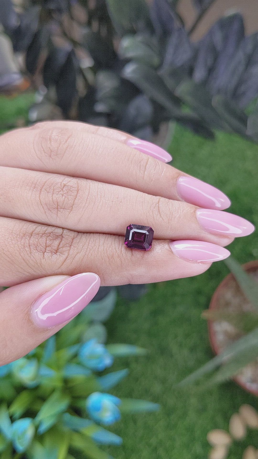 2.56 Ct. Purplish Pink Garnet from Tanzania Size Video