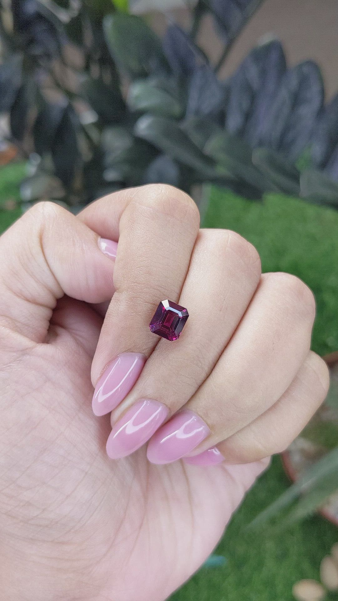 2.56 Ct. Purplish Pink Garnet from Tanzania Size Video