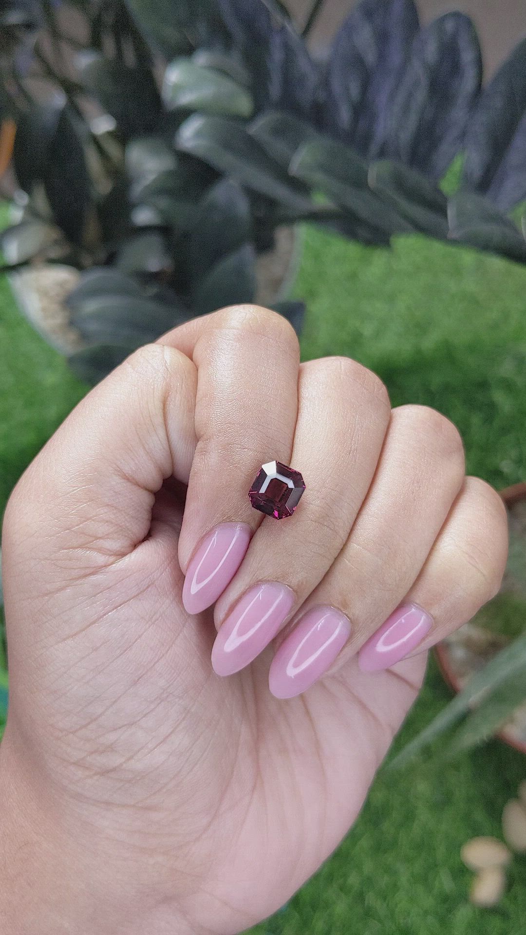 3.07 Ct. Pinkish Red Garnet from Tanzania Size Video