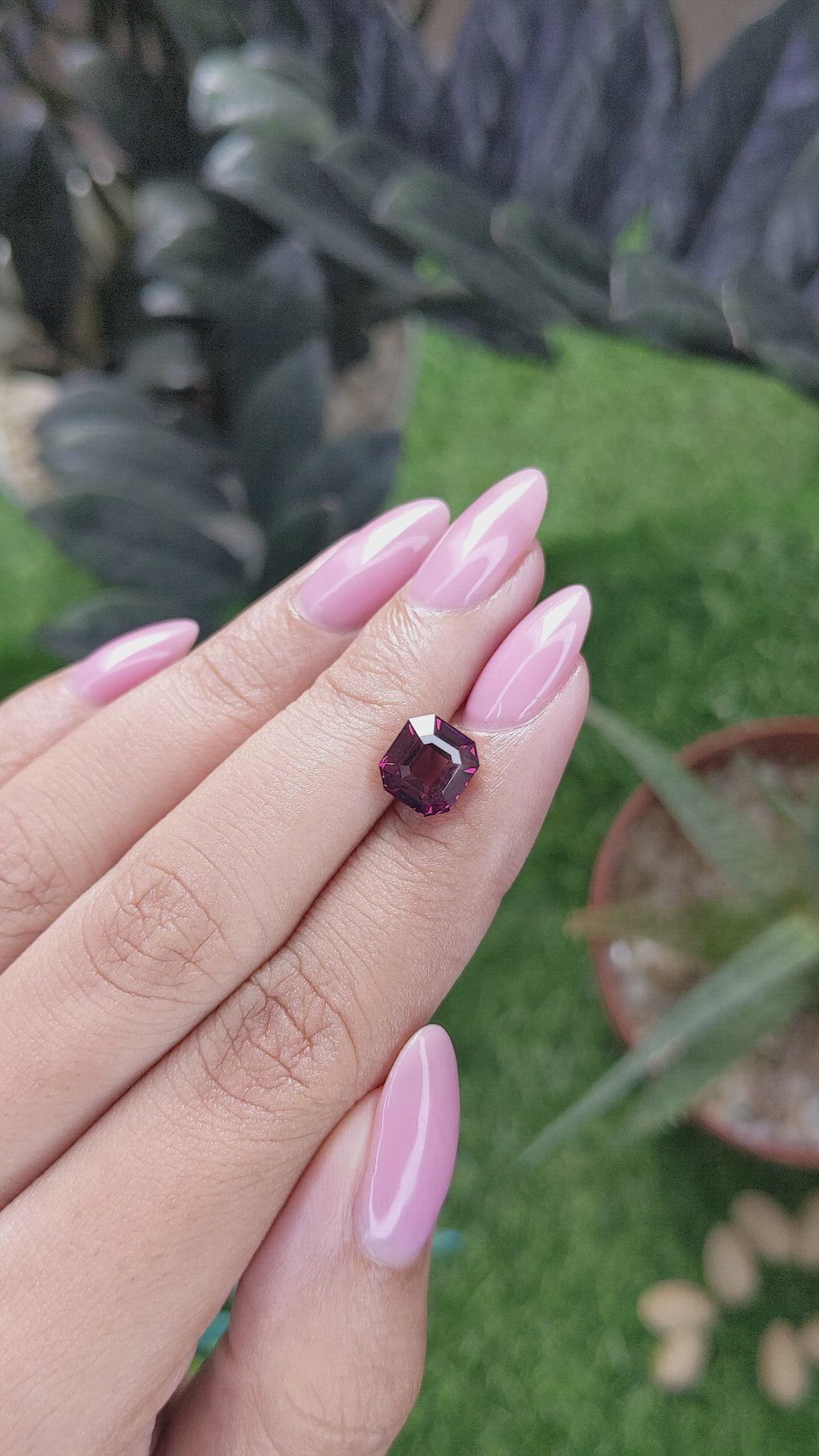 3.07 Ct. Pinkish Red Garnet from Tanzania Size Video