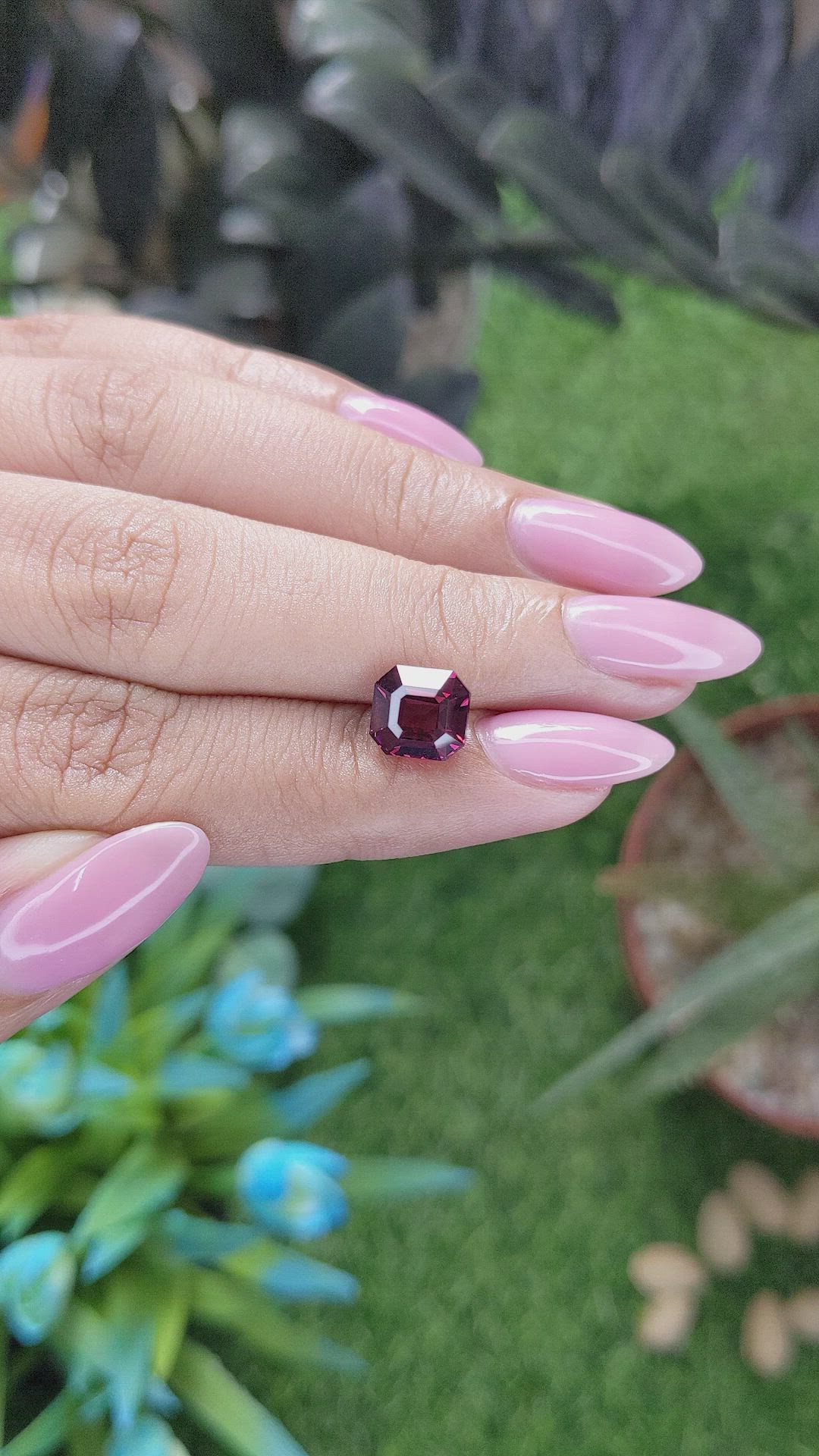 3.07 Ct. Pinkish Red Garnet from Tanzania Size Video