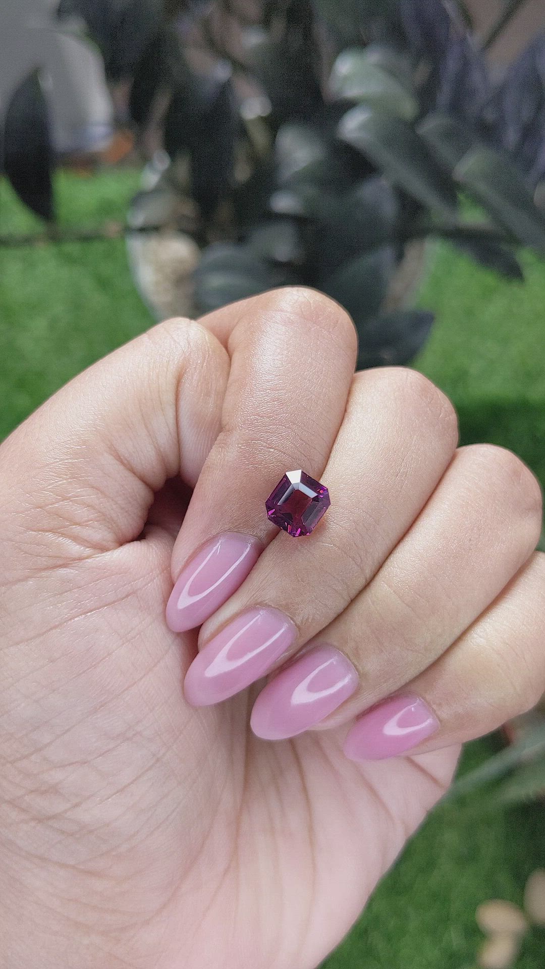2.56 Ct. Pinkish Purple Garnet from Tanzania Size Video