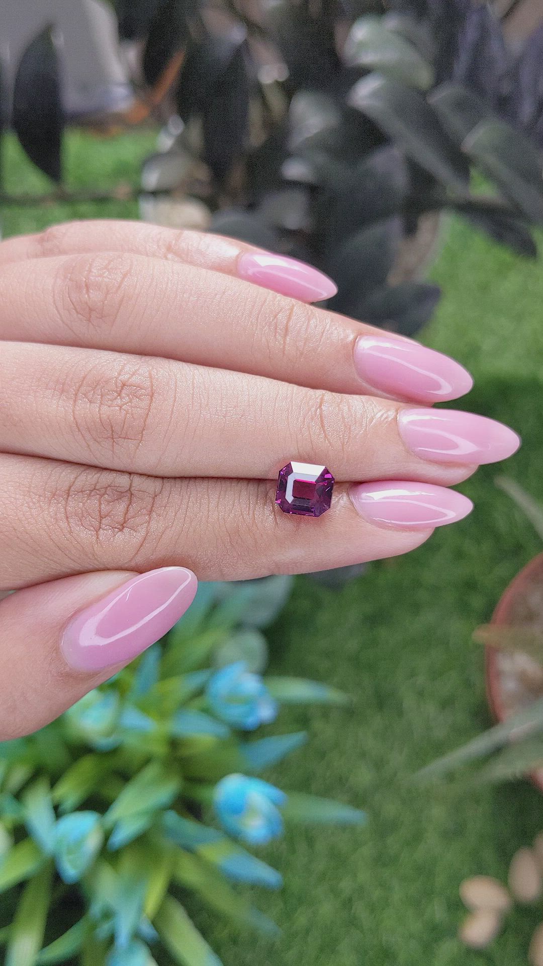 2.56 Ct. Pinkish Purple Garnet from Tanzania Size Video