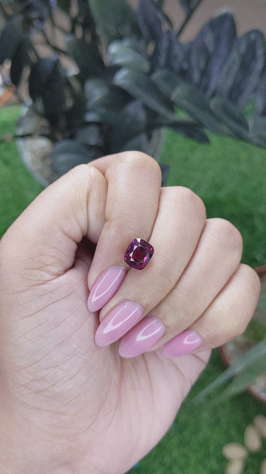 3.20 Ct. Purplish Pink Garnet from Tanzania Size Video