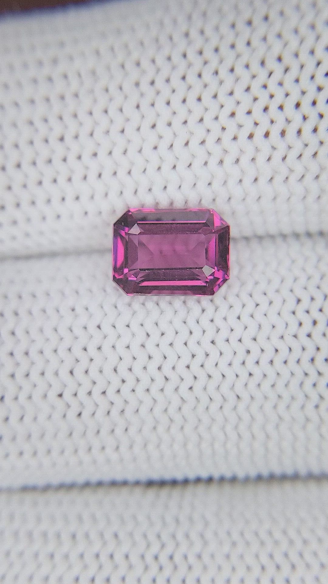 2.00 Ct. Purplish Pink Garnet from Tanzania Size Video