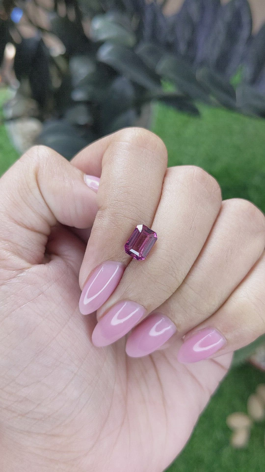 2.00 Ct. Purplish Pink Garnet from Tanzania Size Video